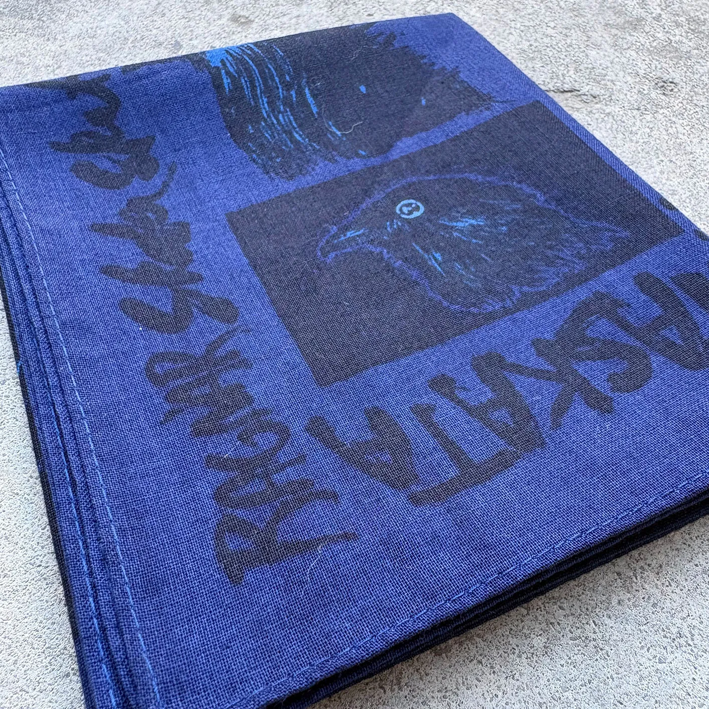 Indigofera x Ragnar Persson ‘The Devil’s Bird’ Bandana – Blue / Black - Image 4