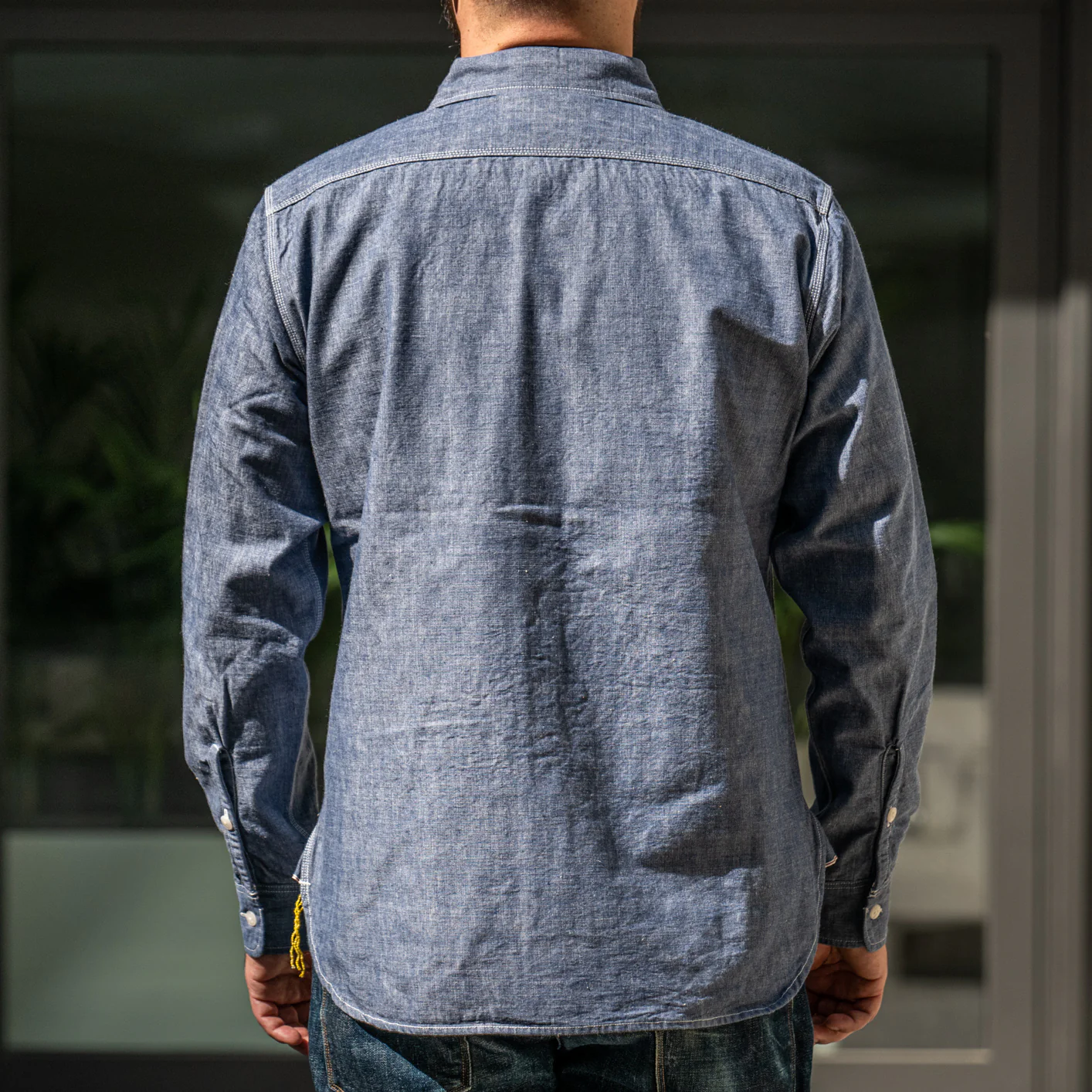 Iron Heart 10oz Selvedge Chambray Work Shirt – IHSH-21 / Blue - Image 4