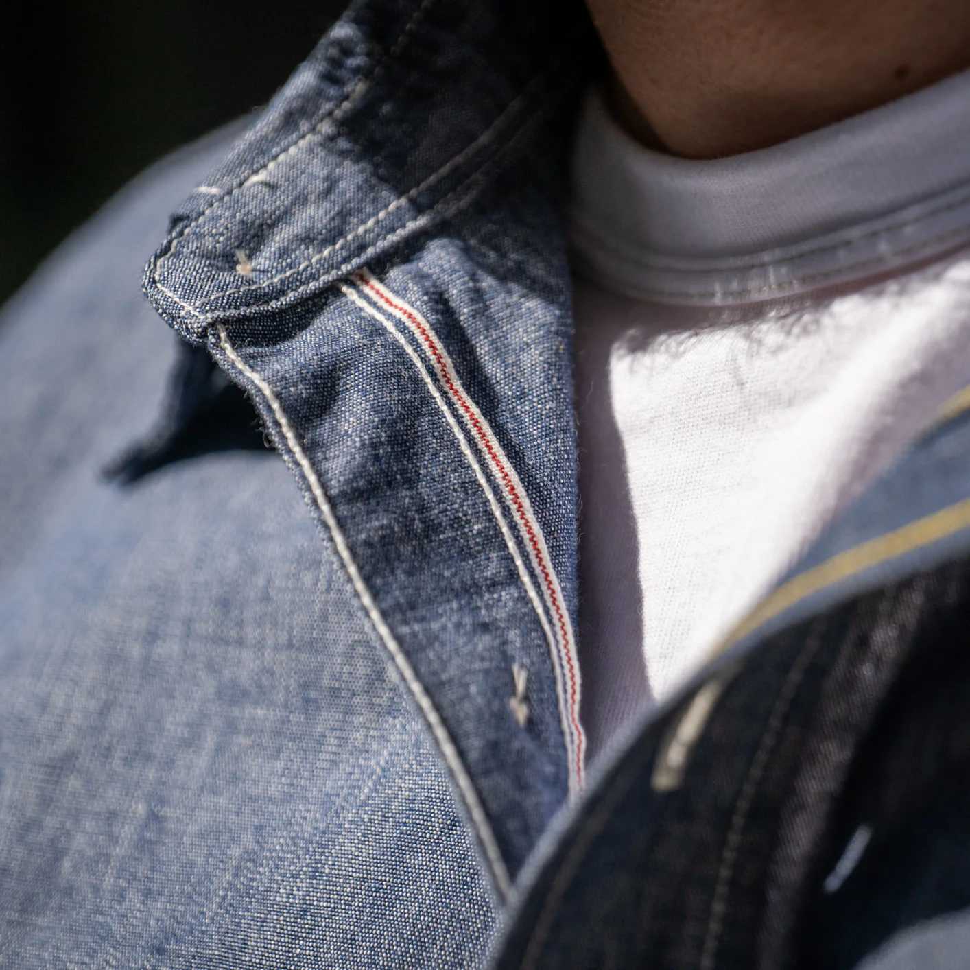 Iron Heart 10oz Selvedge Chambray Work Shirt – IHSH-21 / Blue - Image 5