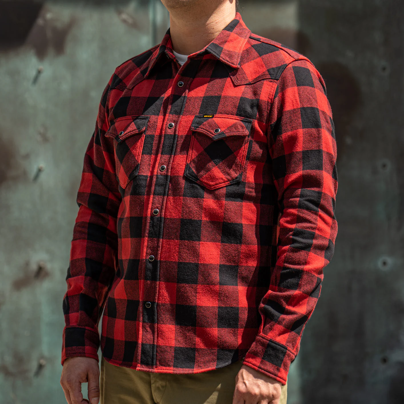 Iron Heart 12oz Buffalo Check Ultra Heavy Flannel – IHSH-232-Red - Image 3