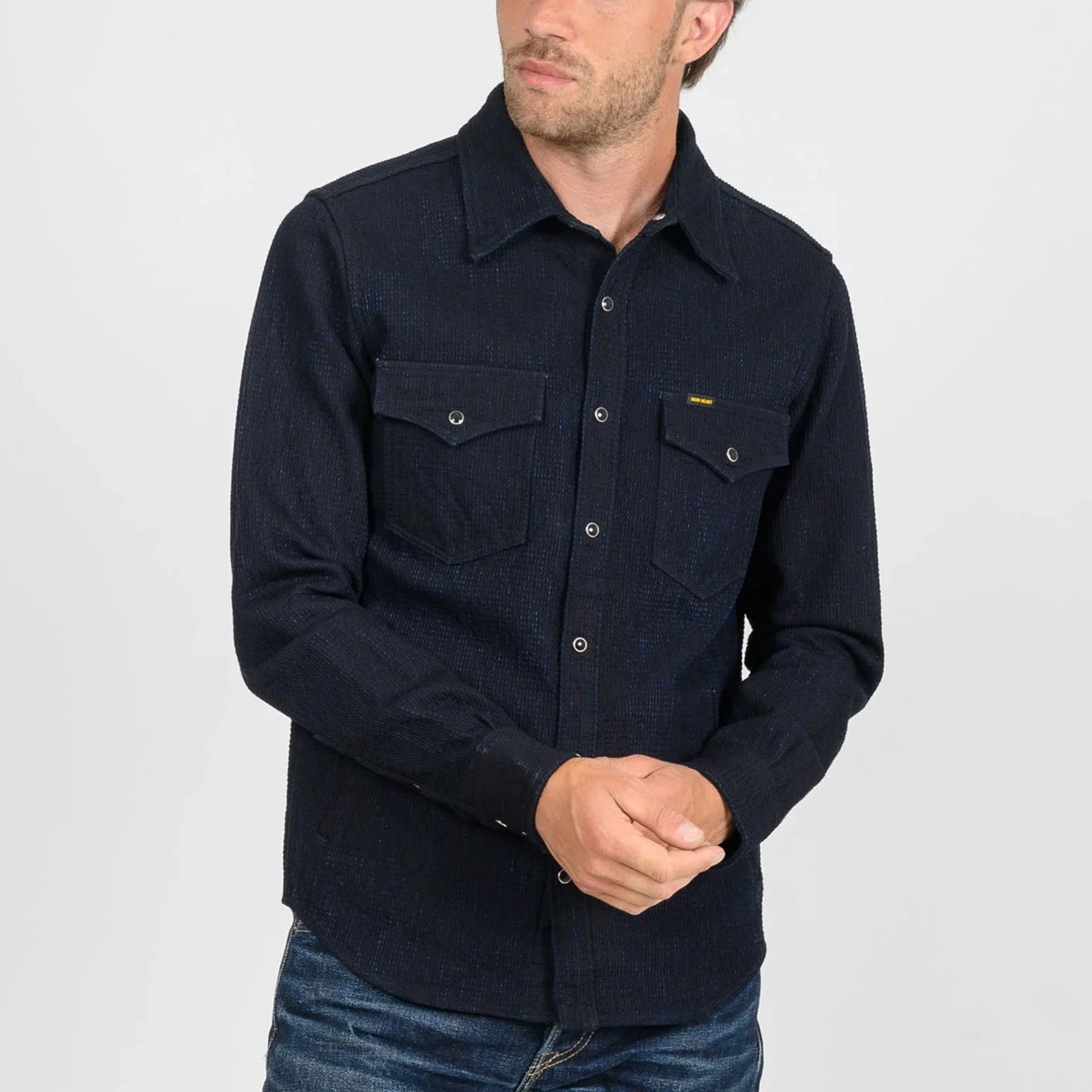 Iron Heart 13.5oz Dobby Cloth CPO Shirt – Indigo / IHSH-437 - Image 3
