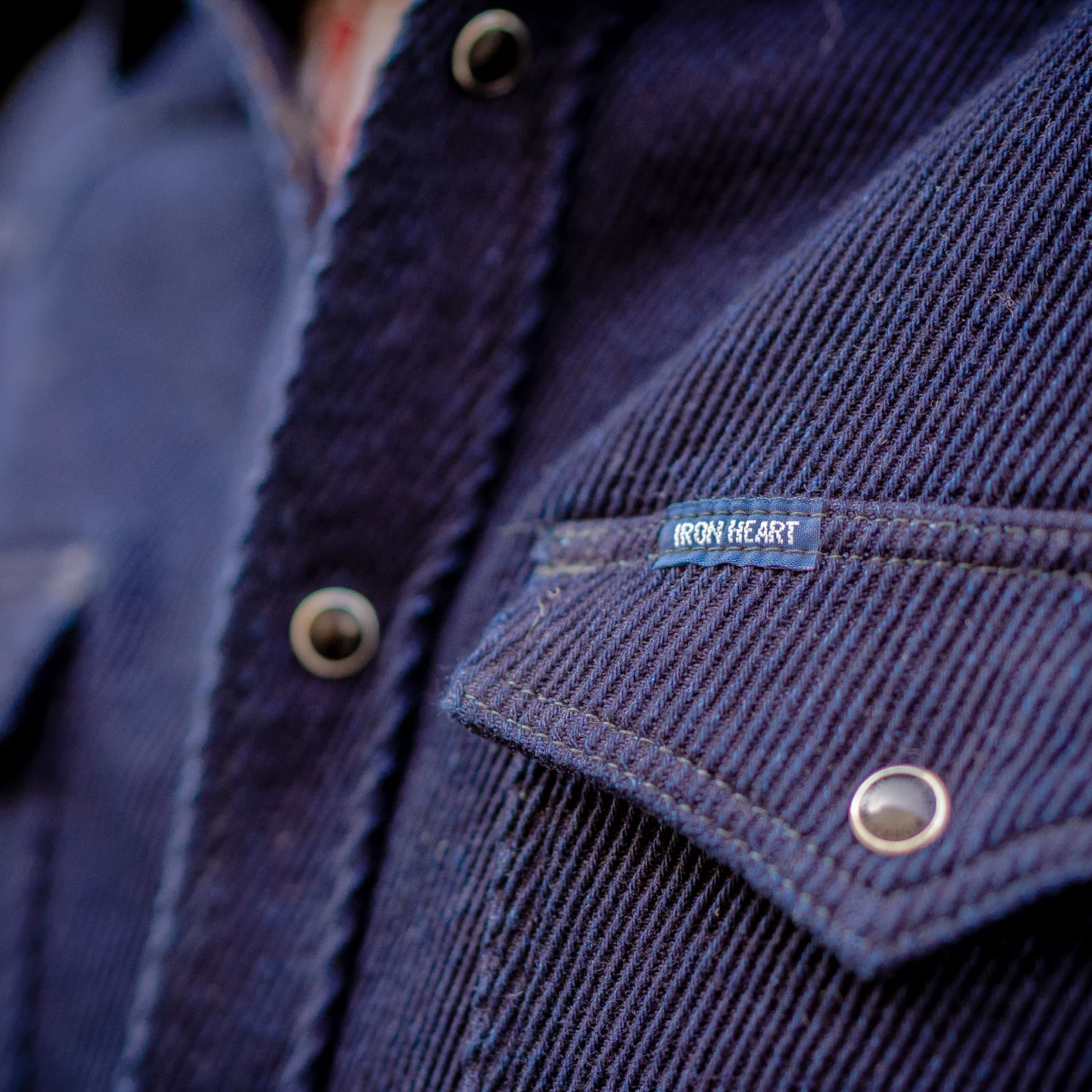 Iron Heart 14oz ‘Kersey’ Western Shirt – Indigo Dyed / IHSH-208 - Image 5
