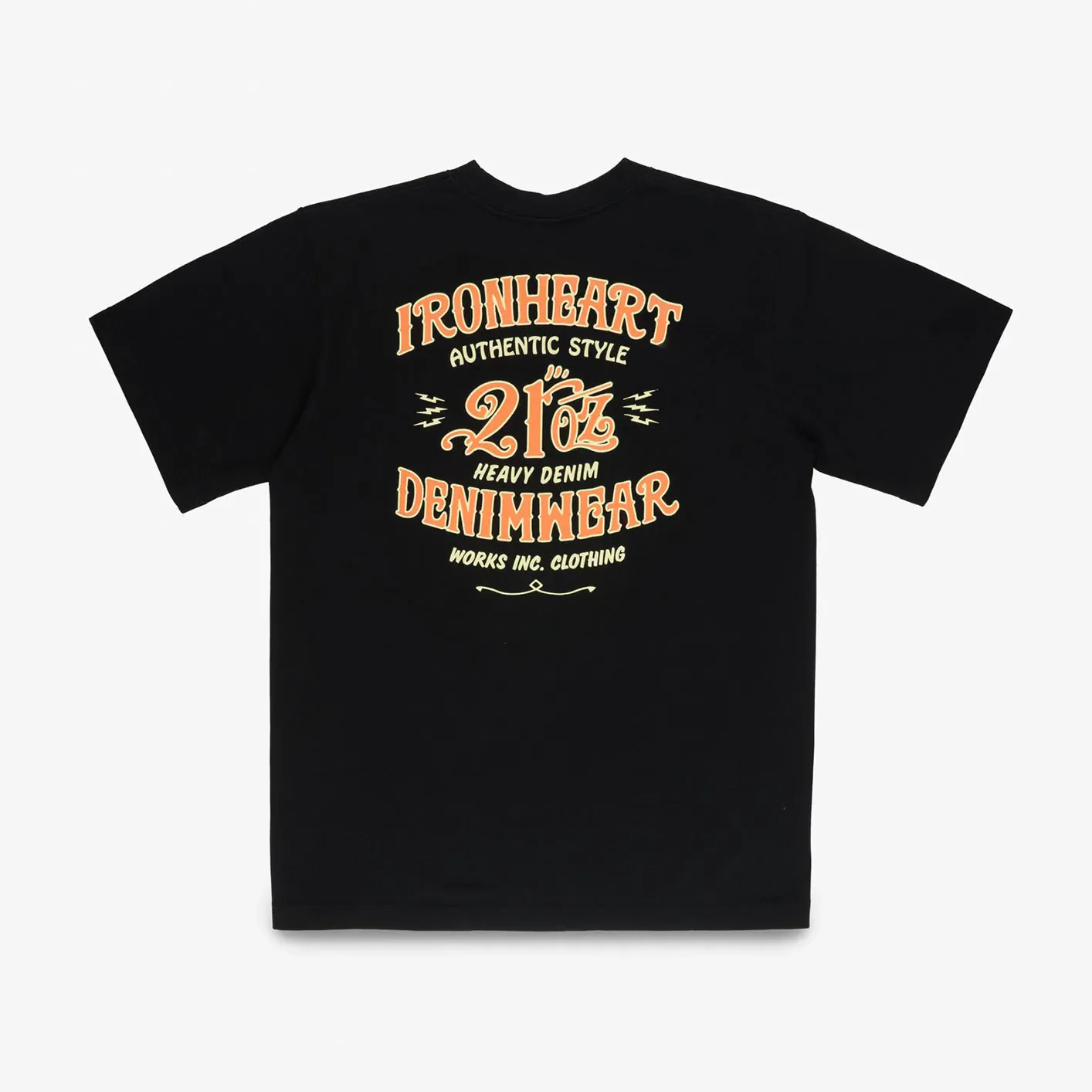 Iron Heart ‘21oz Heavy Denim’ 7.5oz Loopwheeled T-Shirt – Black / IHT-2603