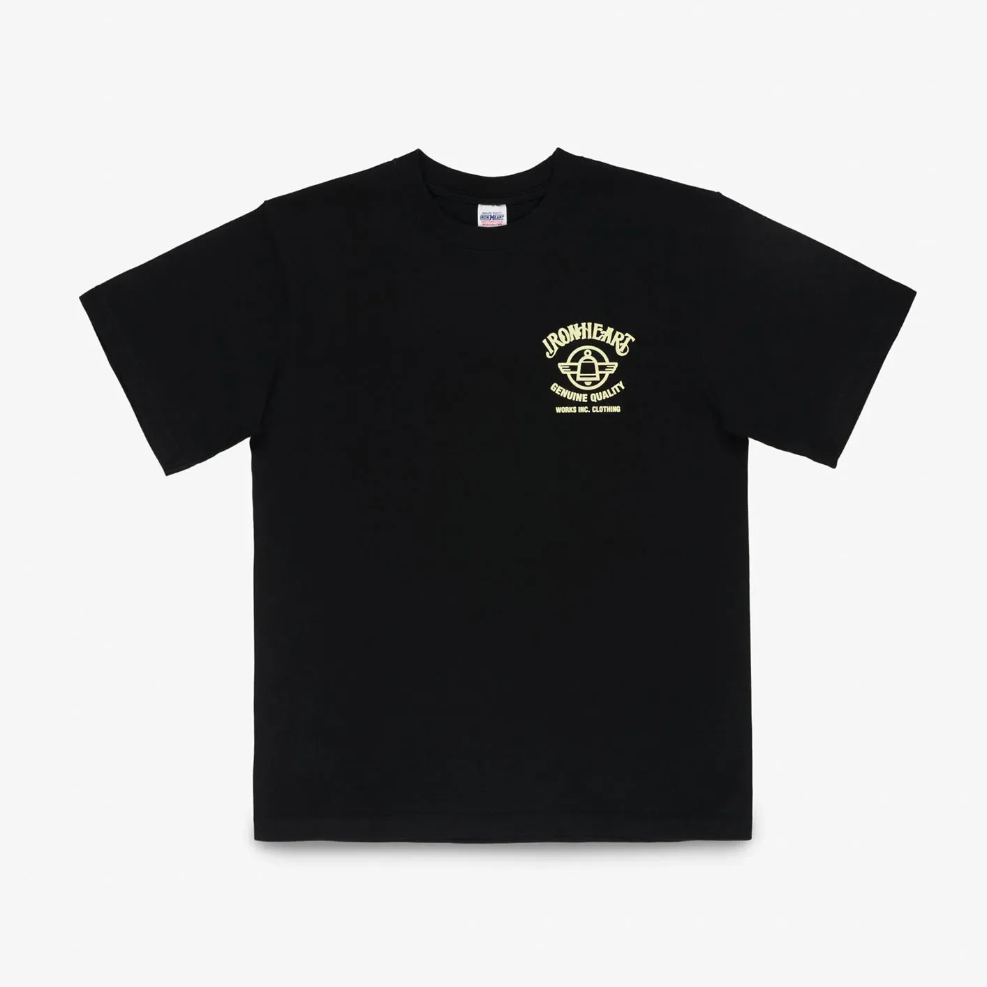 Iron Heart ‘21oz Heavy Denim’ 7.5oz Loopwheeled T-Shirt – Black / IHT-2603 - Image 2