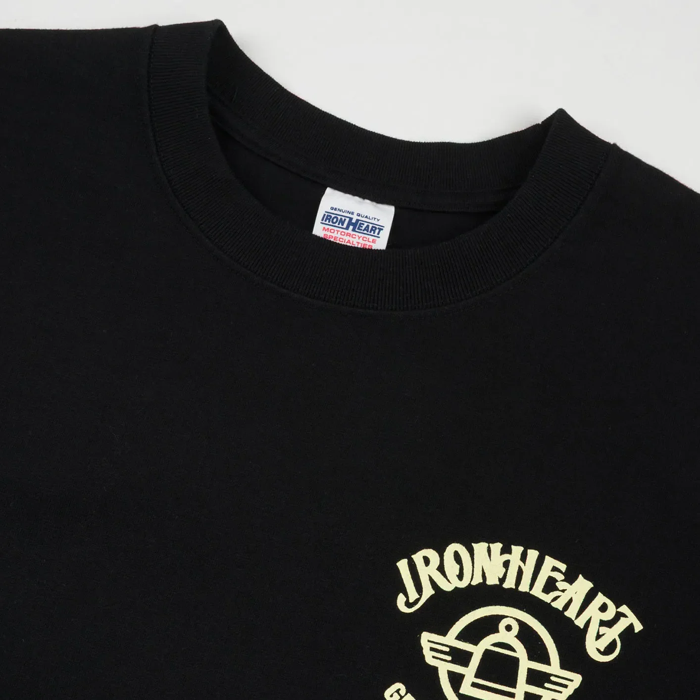 Iron Heart ‘21oz Heavy Denim’ 7.5oz Loopwheeled T-Shirt – Black / IHT-2603 - Image 5