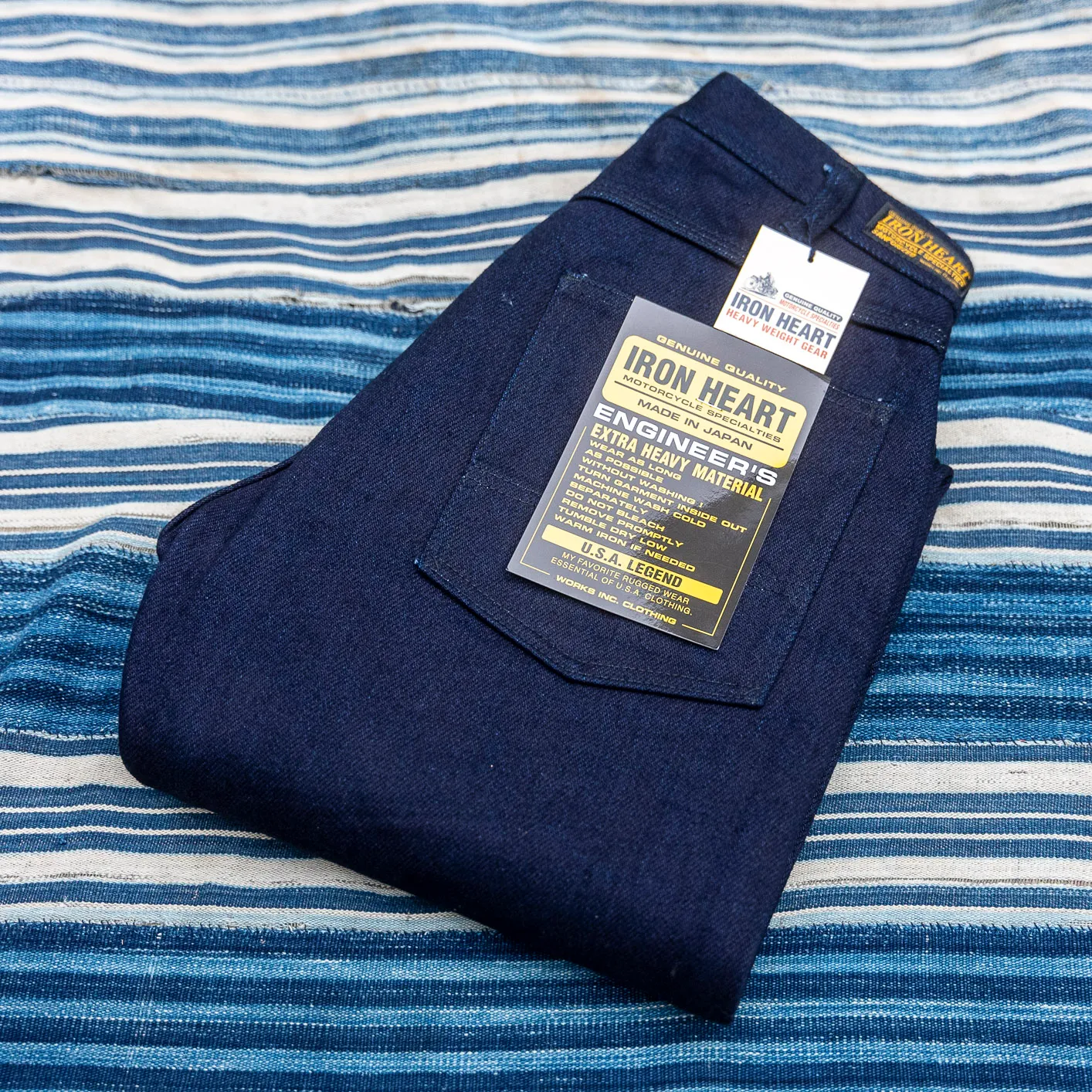 Iron Heart 21oz Serge Work Chino – Indigo Dyed / IH-829 - Image 3