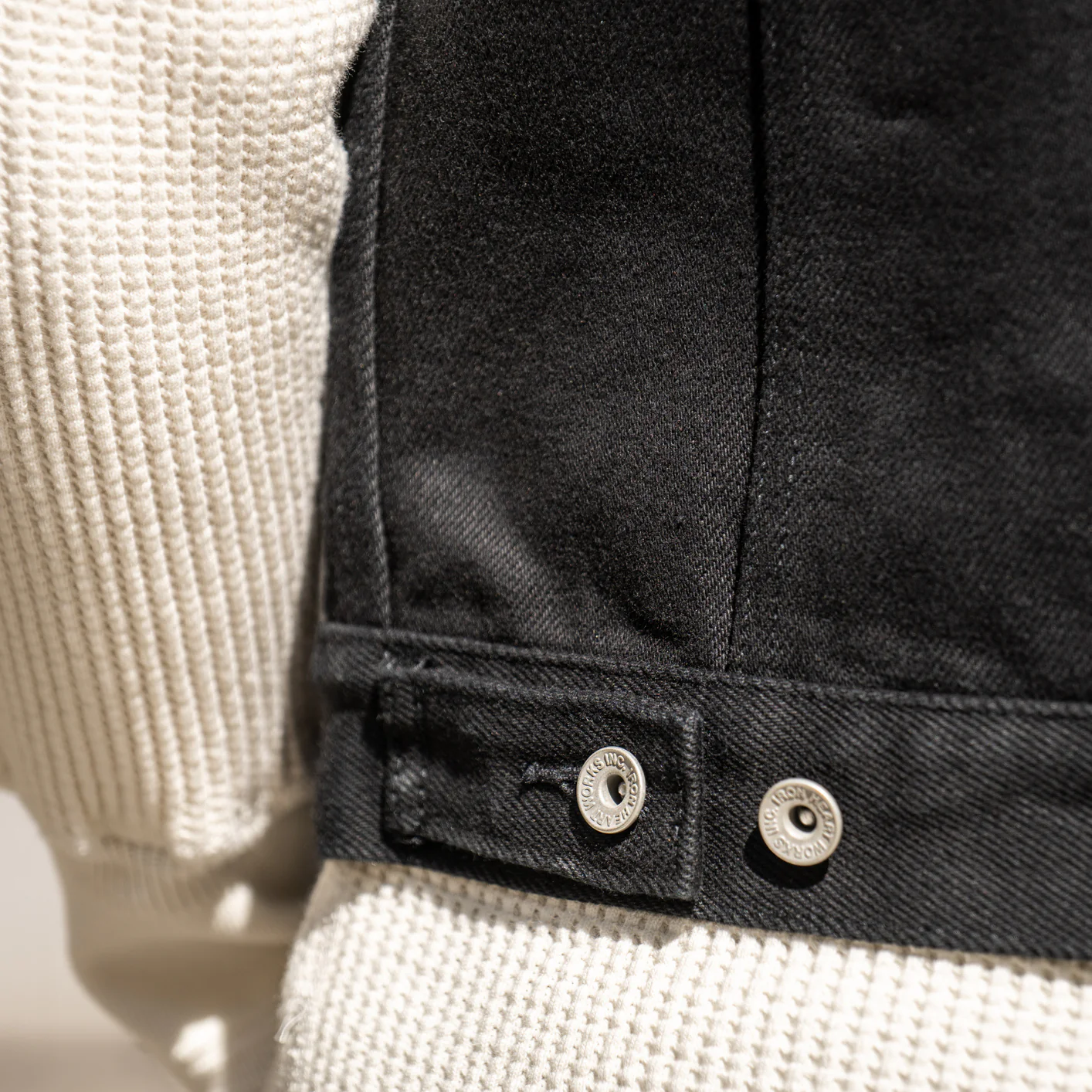 Iron Heart 21oz Non-Fade ‘Sonny’ Denim Type III Vest – Superblack / IH-9526V - Image 12