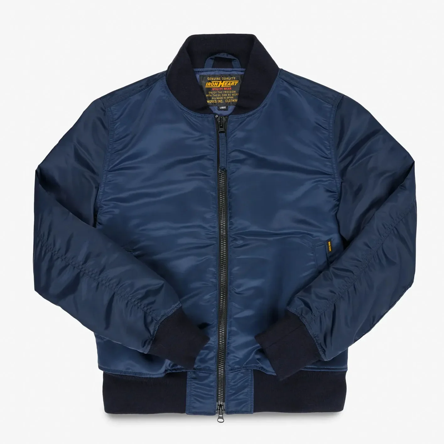 Iron Heart 4.8oz Nylon Type L-2B Flight Jacket – Navy / IHM-50