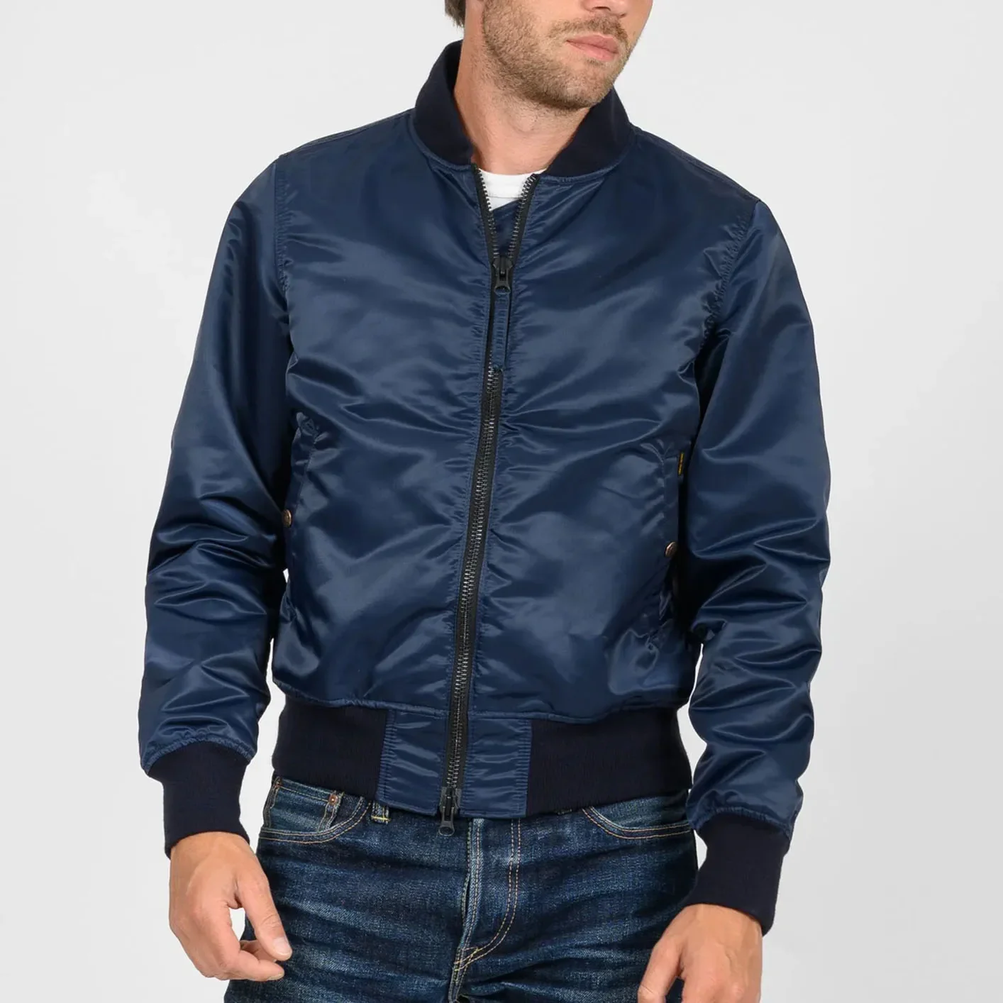 Iron Heart 4.8oz Nylon Type L-2B Flight Jacket – Navy / IHM-50 - Image 14