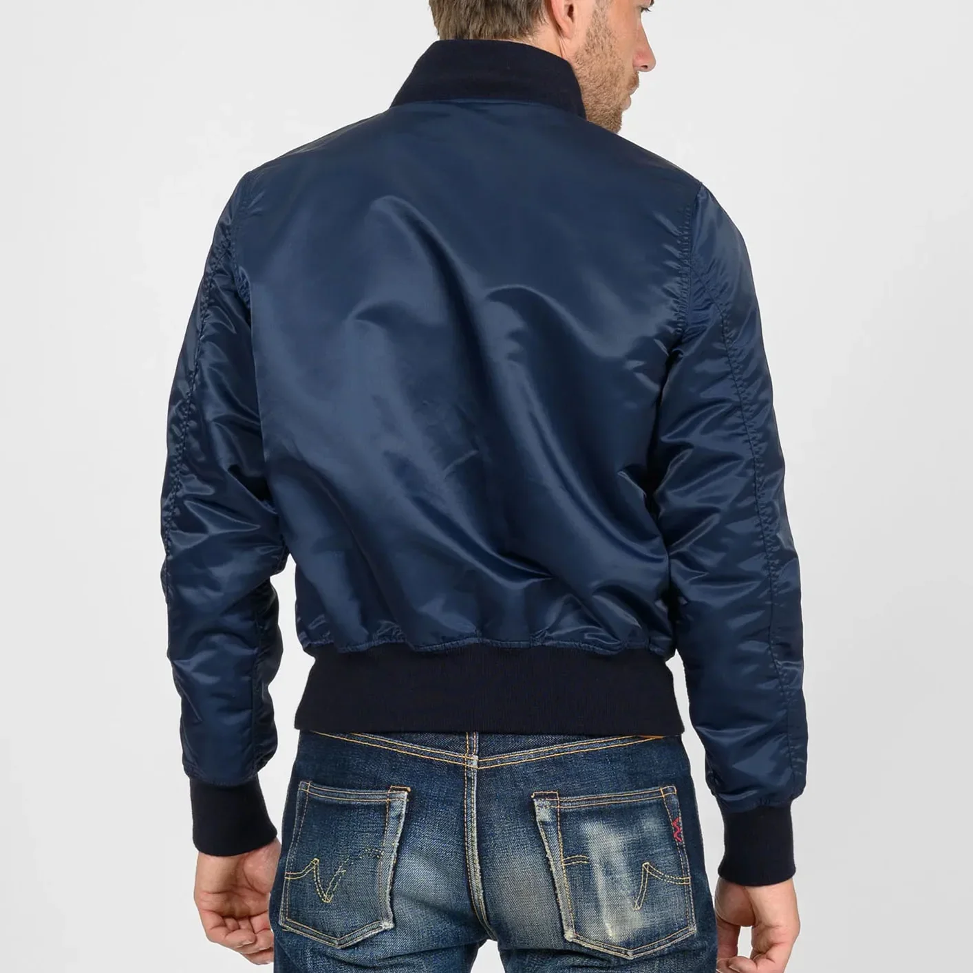 Iron Heart 4.8oz Nylon Type L-2B Flight Jacket – Navy / IHM-50 - Image 15