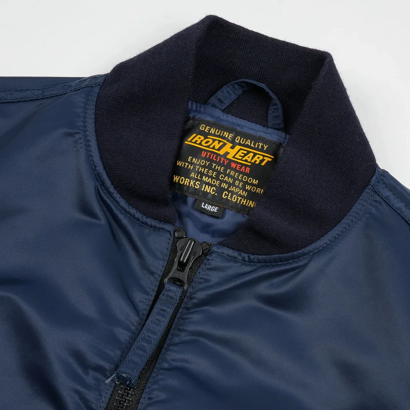 Iron Heart 4.8oz Nylon Type L-2B Flight Jacket – Navy / IHM-50 - Image 6