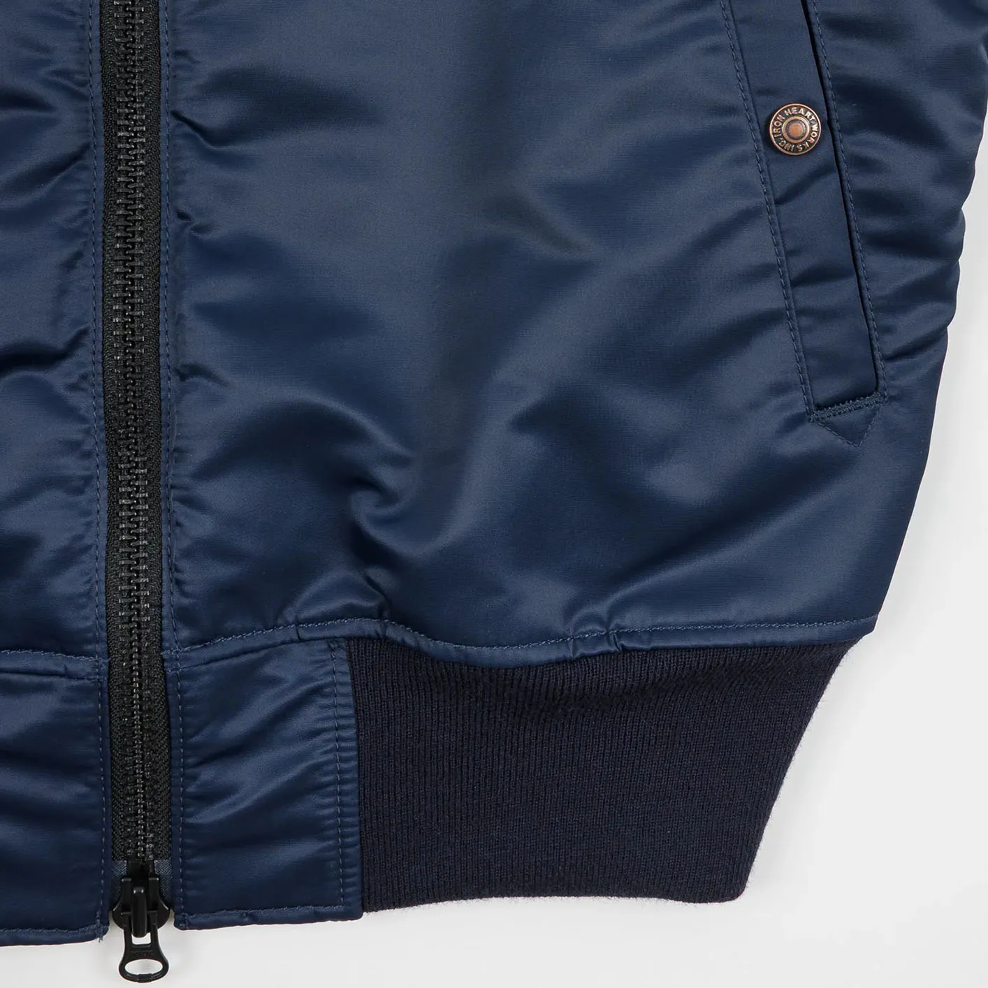 Iron Heart 4.8oz Nylon Type L-2B Flight Jacket – Navy / IHM-50 - Image 8