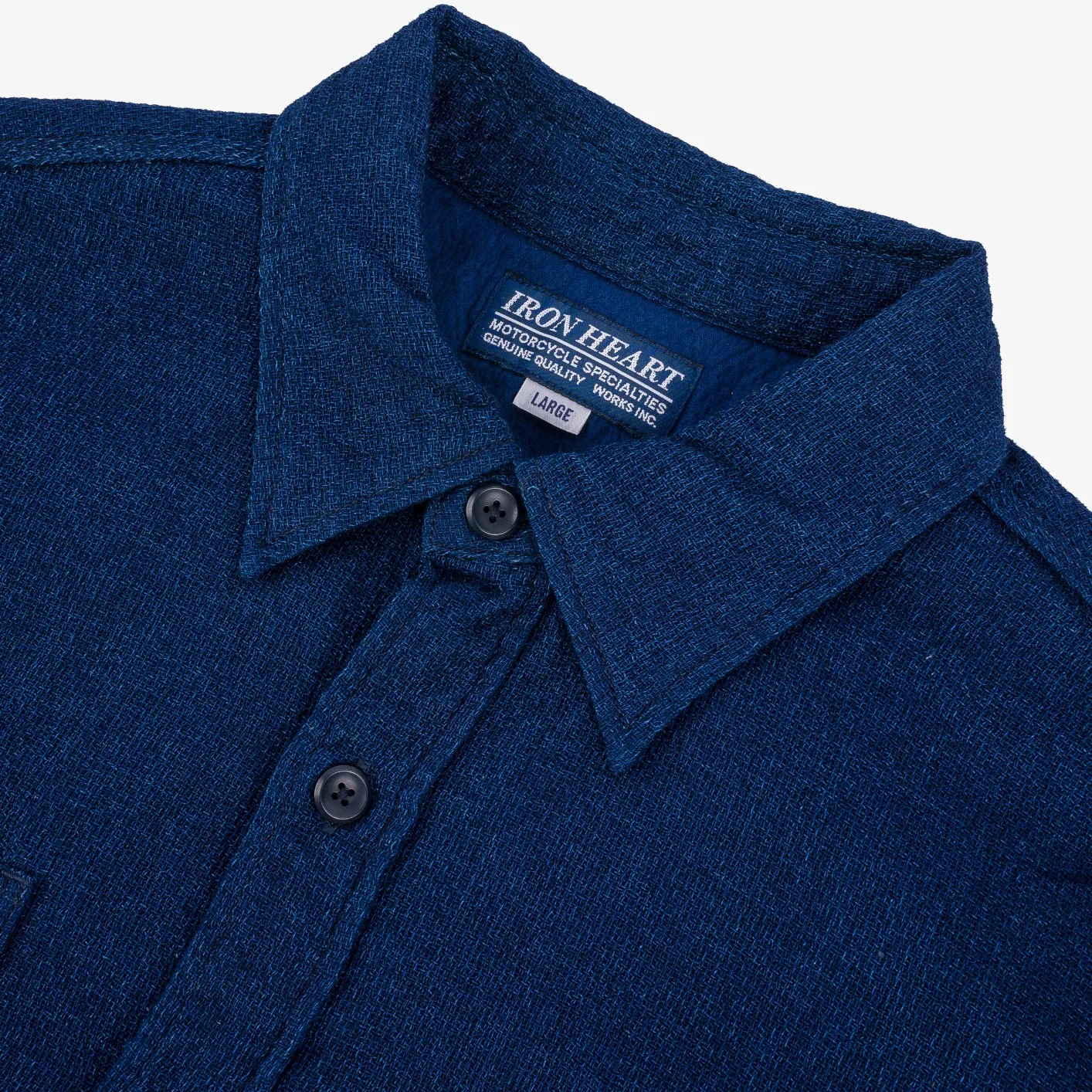 Iron Heart 5oz Double Gauze Summer Shirt – IHSH-417 / Indigo Dyed - Image 2