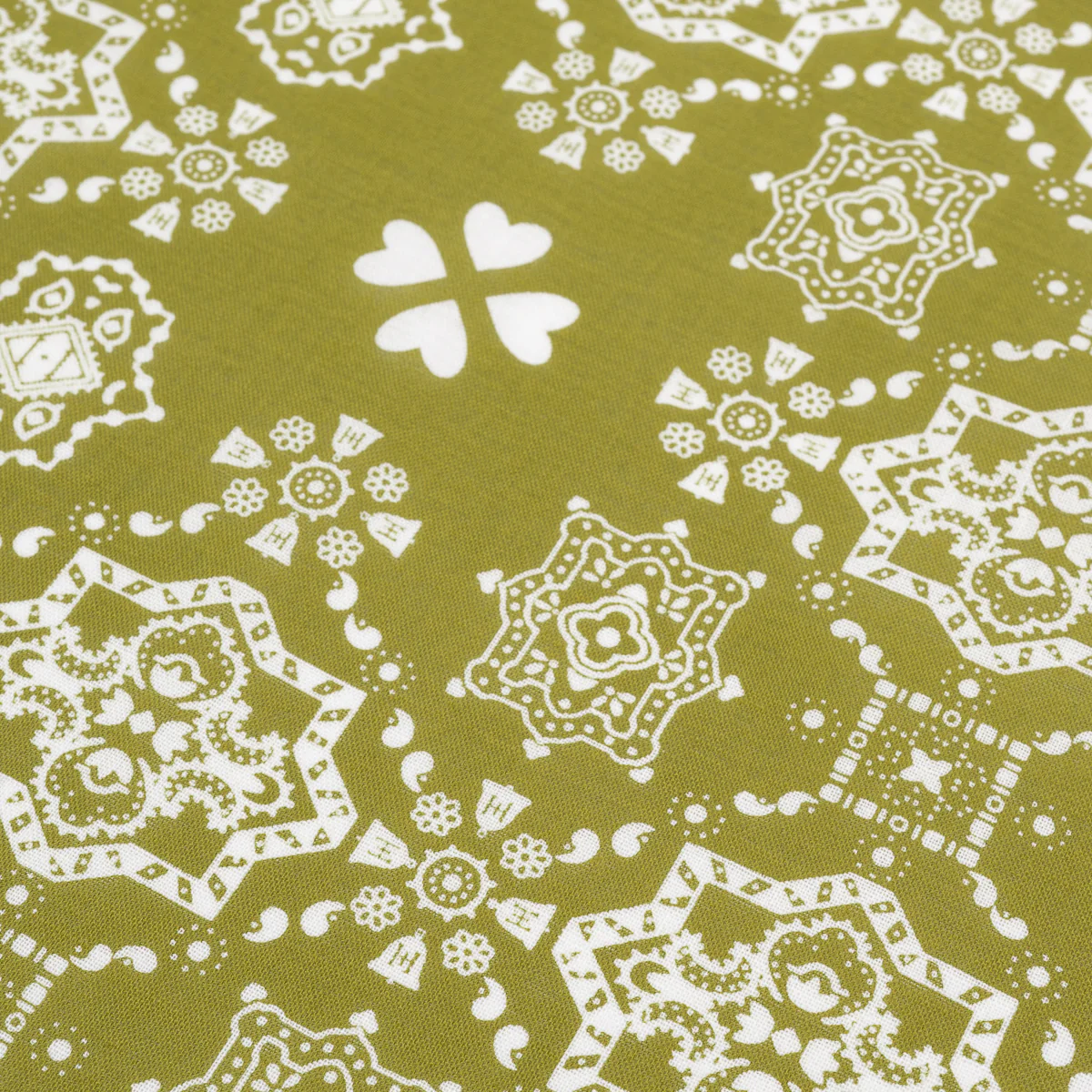 Iron Heart “Bell” Paisley Selvedge Bandana – Green - Image 3
