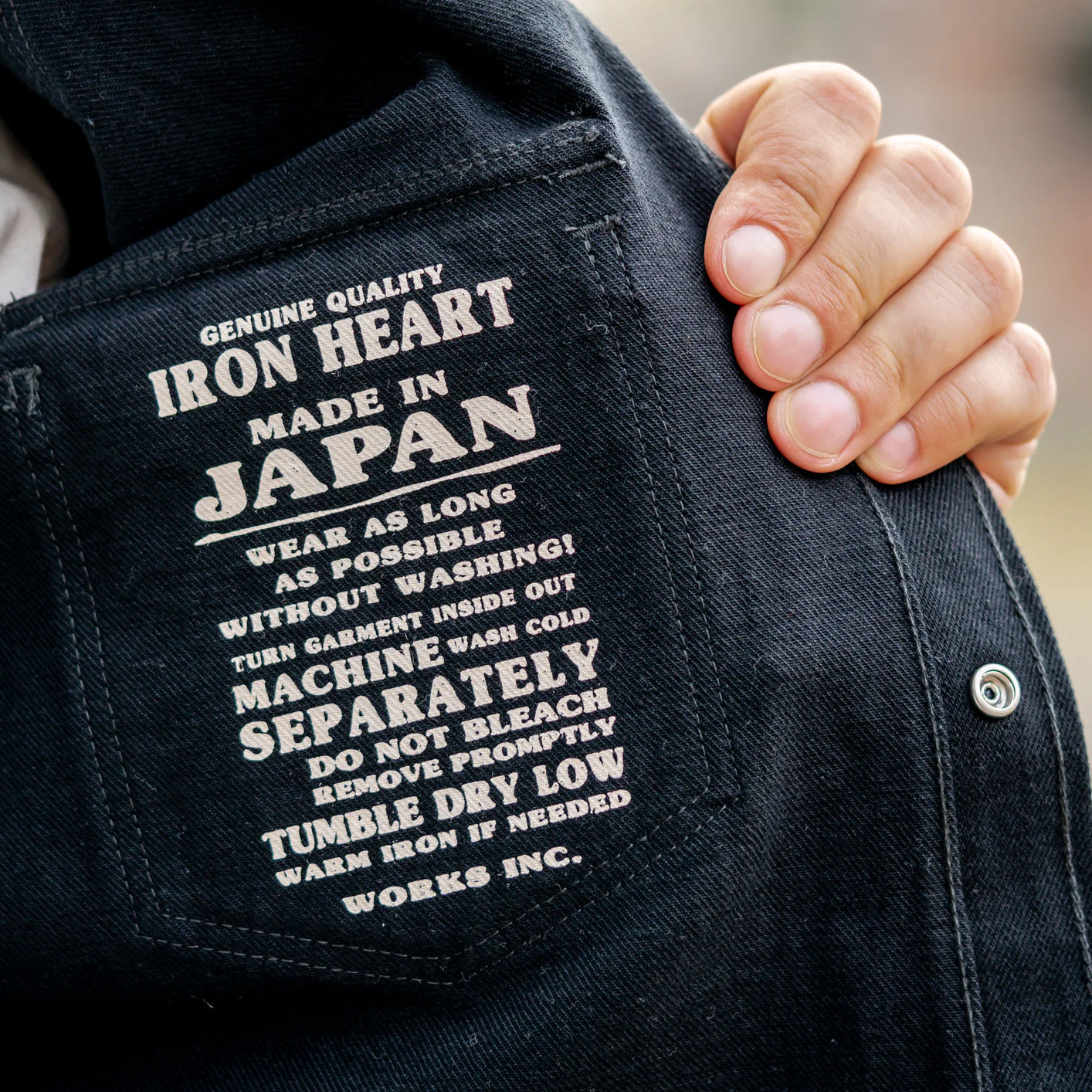 Iron Heart 'Johnny Cash III' 12oz Selvedge Denim Western Shirt - IHSH-218-BLK - Image 10
