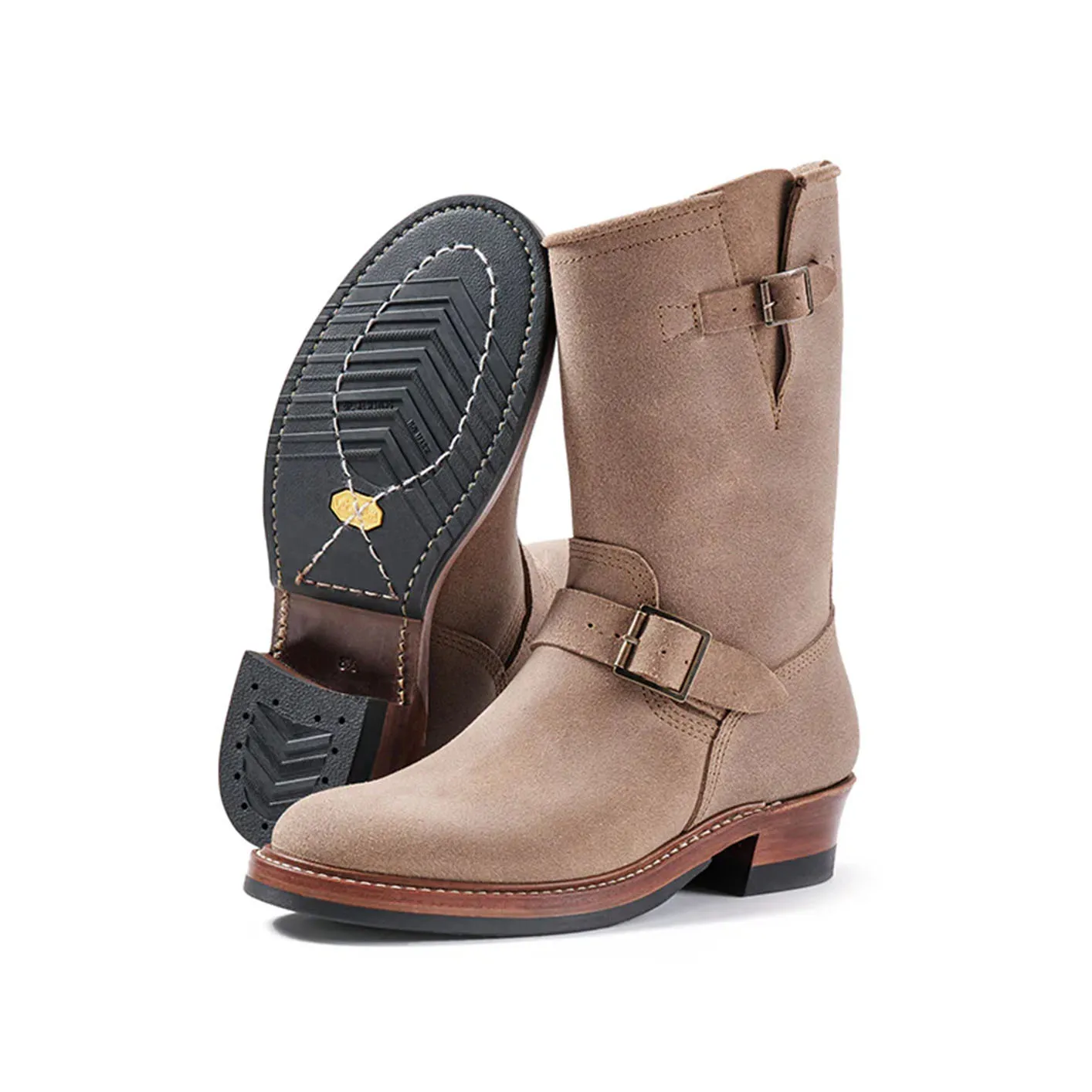 John Lofgren Wabash Engineer Boots – Natural Roughout / Horween Chromexcel - Image 2