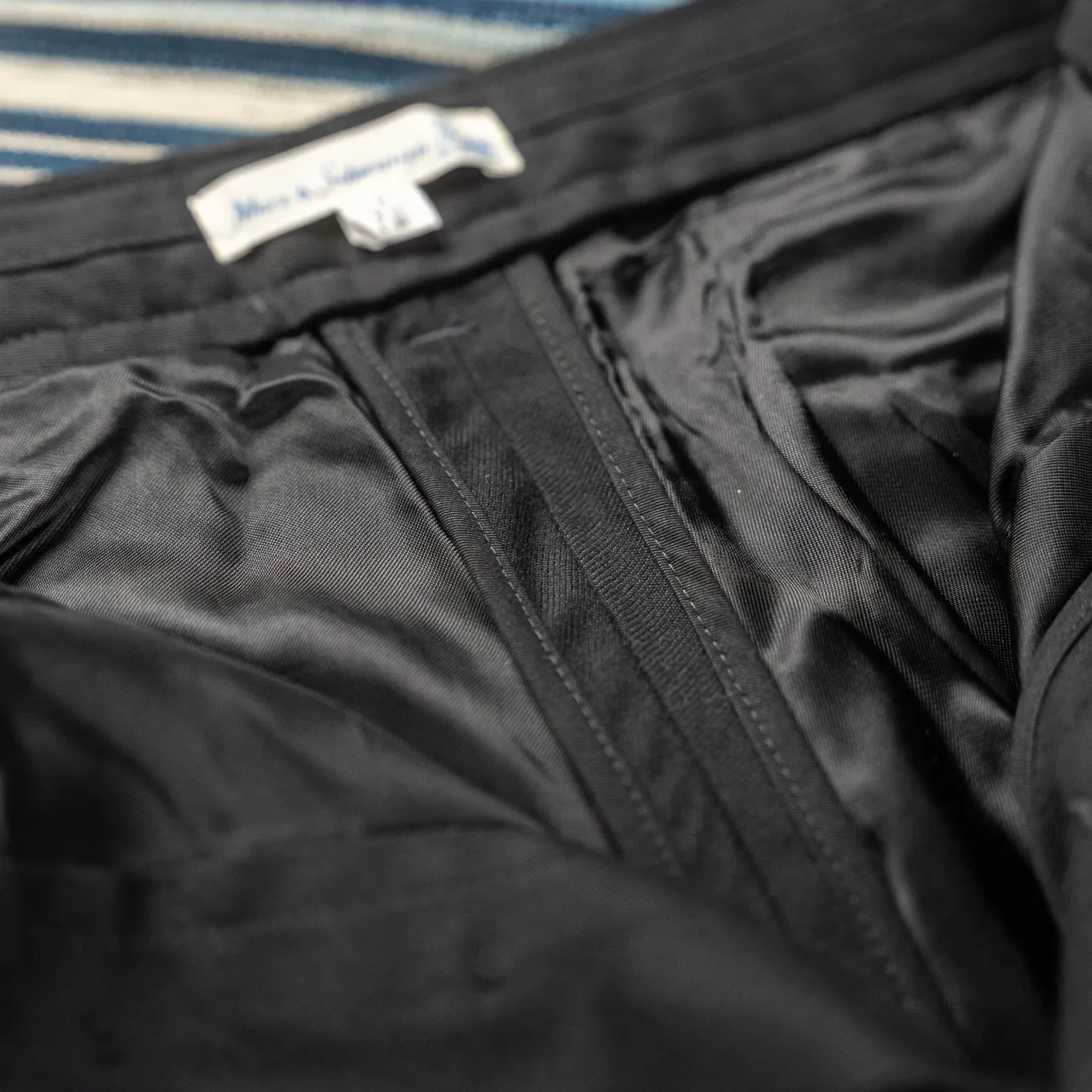 Merz b. Schwanen 10oz 1920s Refined Wool-Cotton Worker Chino – Deep Black - Image 6