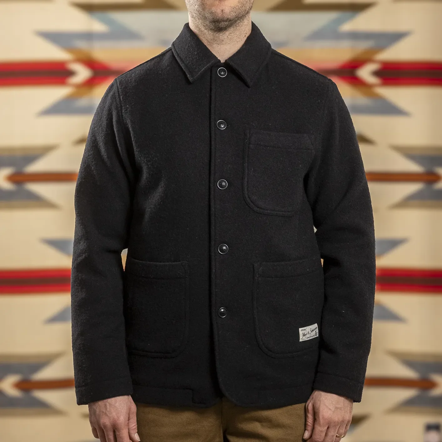 Merz b. Schwanen 13.3oz Burel Wool Jacket - Black