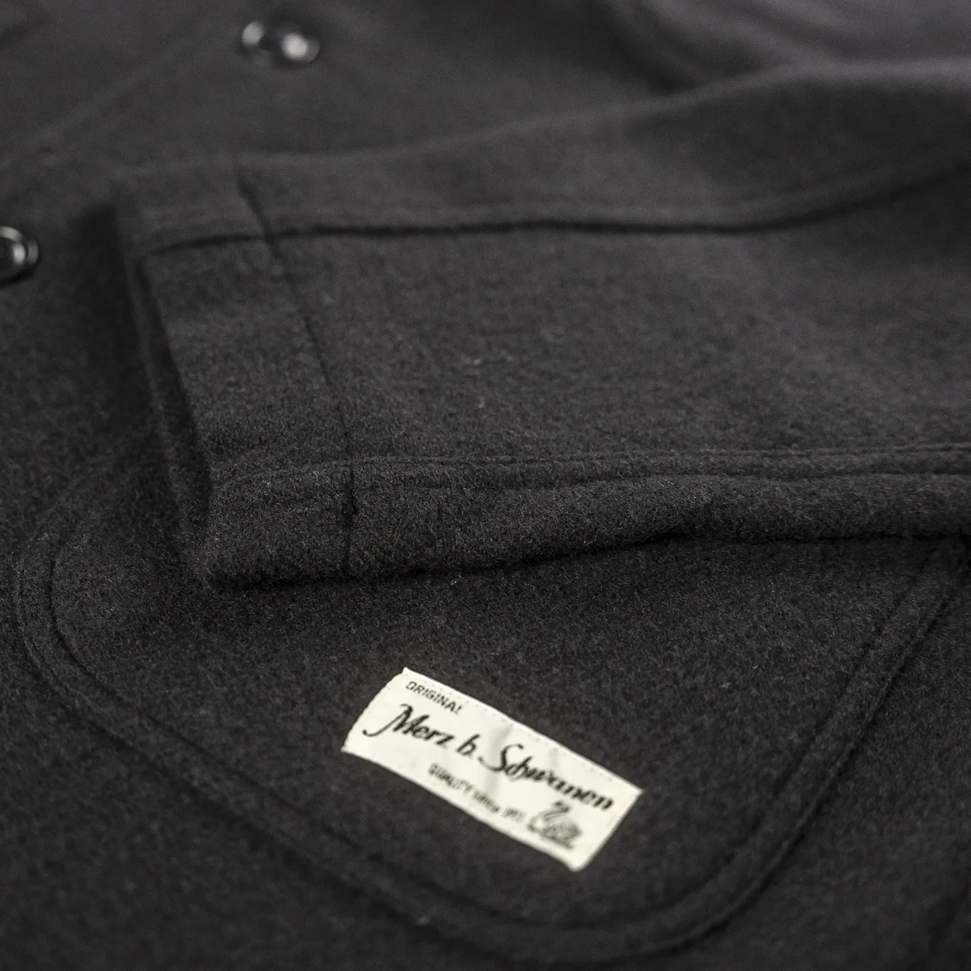 Merz b. Schwanen 13.3oz Burel Wool Jacket - Black - Image 4