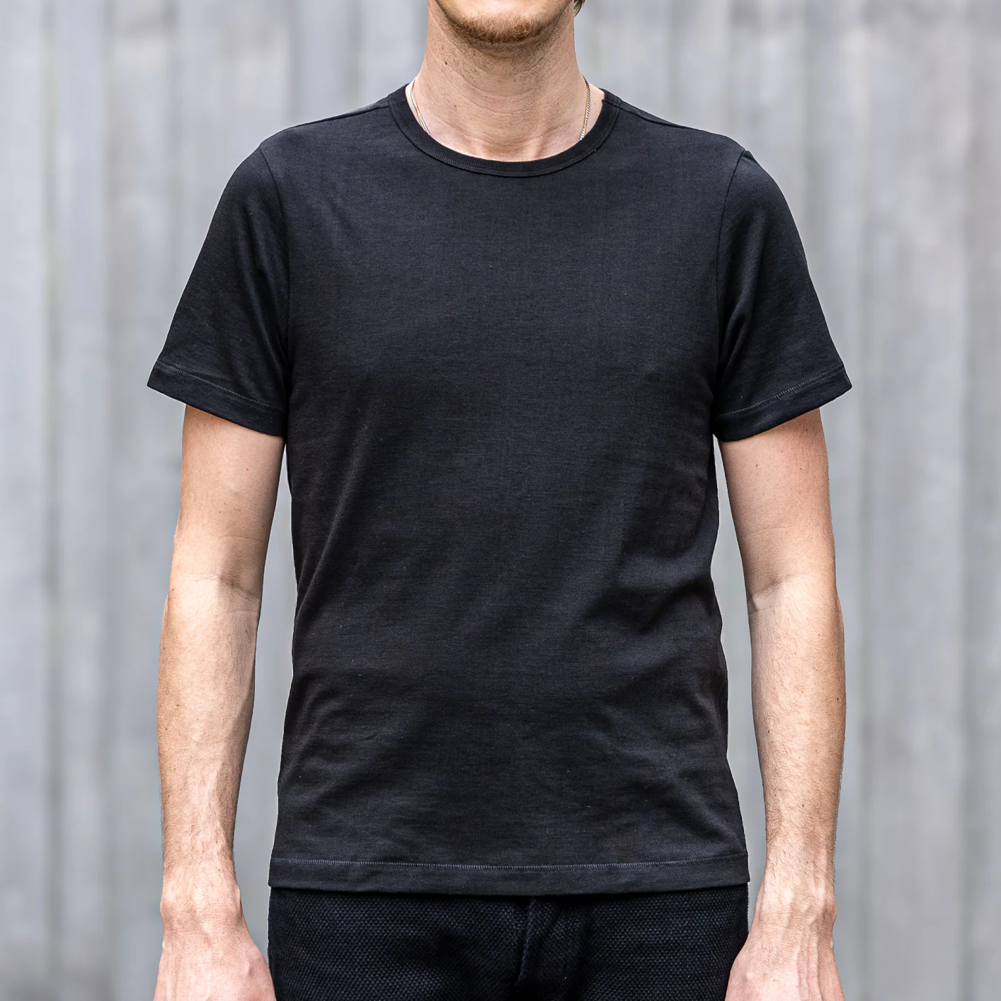 Merz b. Schwanen 215 7.2oz Loopwheeled T-Shirt – Deep Black