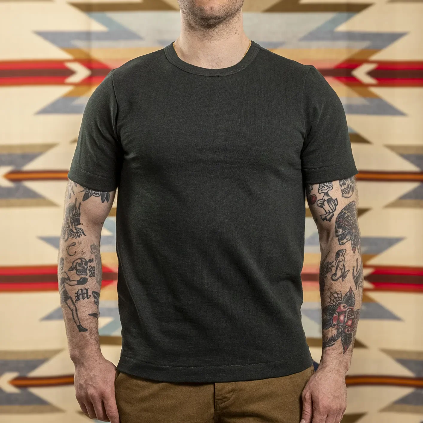 Merz b. Schwanen 2S14 11oz Heavyweight Loopwheeled T-Shirt – Forest
