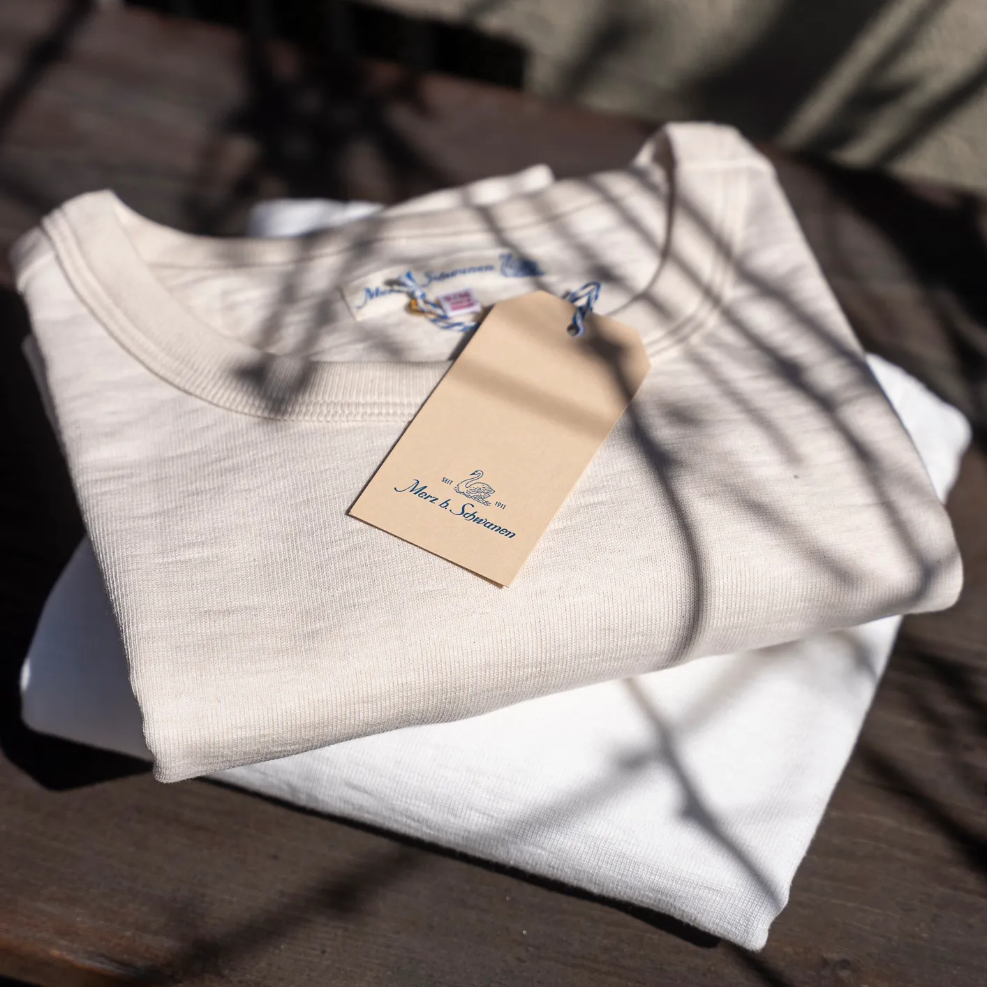 Merz b. Schwanen 2S14 11oz Heavyweight Loopwheeled T-Shirt – Natural - Image 6
