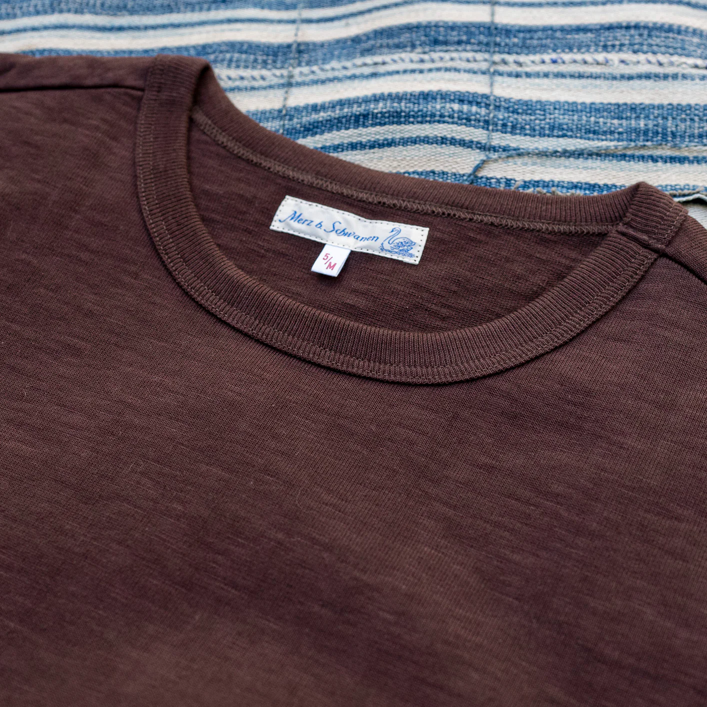 Merz b. Schwanen 2S14 11oz Heavyweight Loopwheeled T-Shirt – Coffee - Image 2