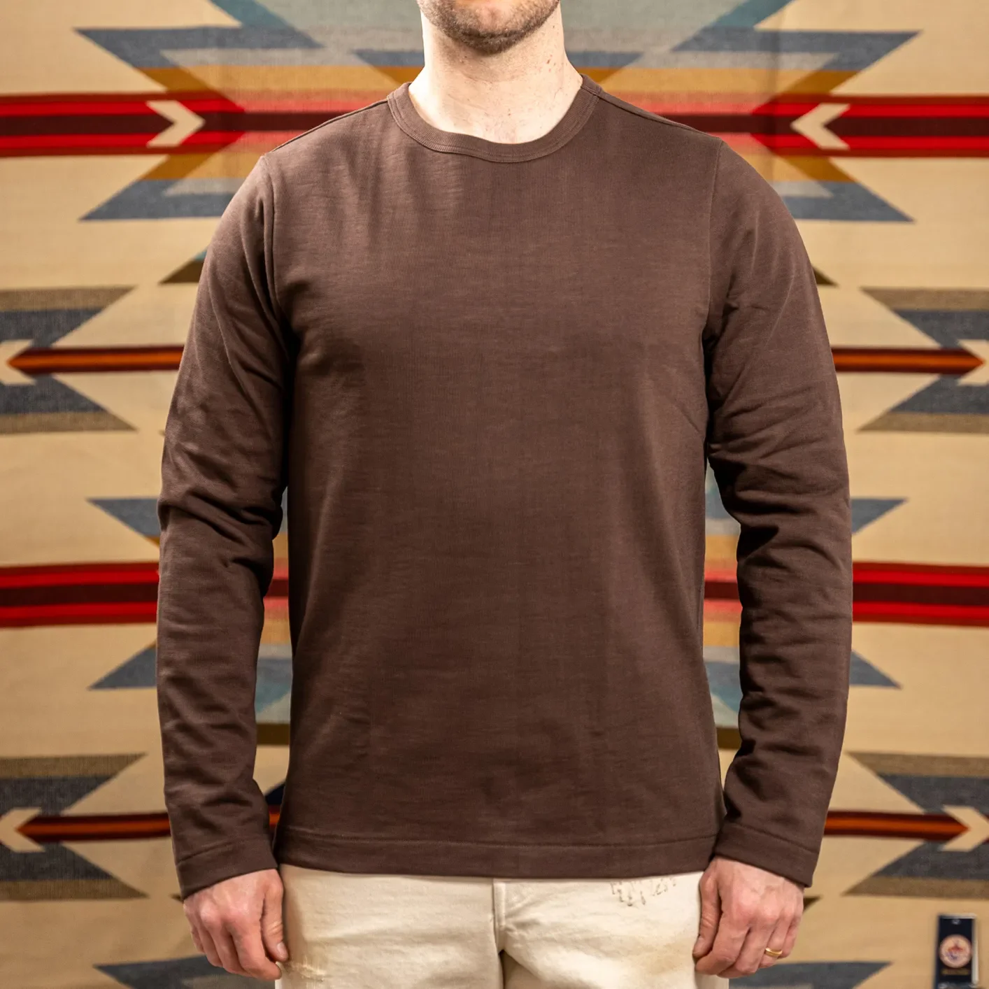 Merz b. Schwanen 2S18 11oz Heavy Loopwheeled Longsleeve – Chocolate