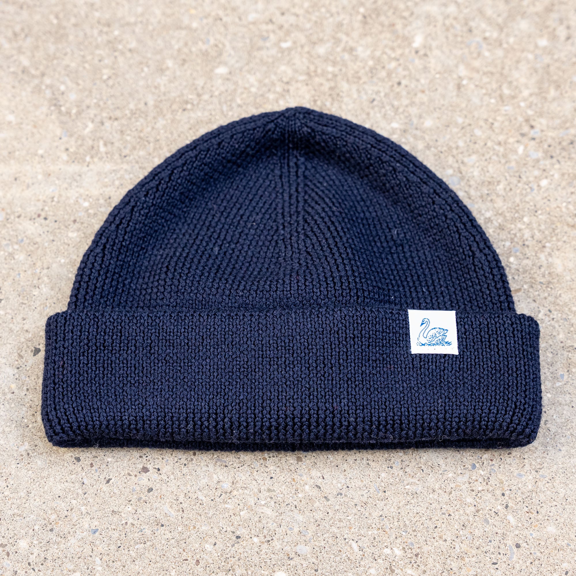 Merz b. Schwanen Merino Wool Beanie – Dark Navy - Image 3