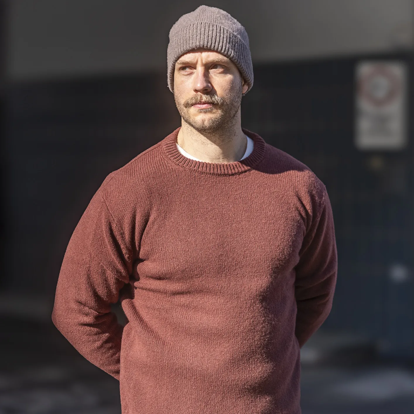 Merz b. Schwanen Merino x Cashmere Crewneck Sweater – Bark Brown / LOCC01 - Image 7