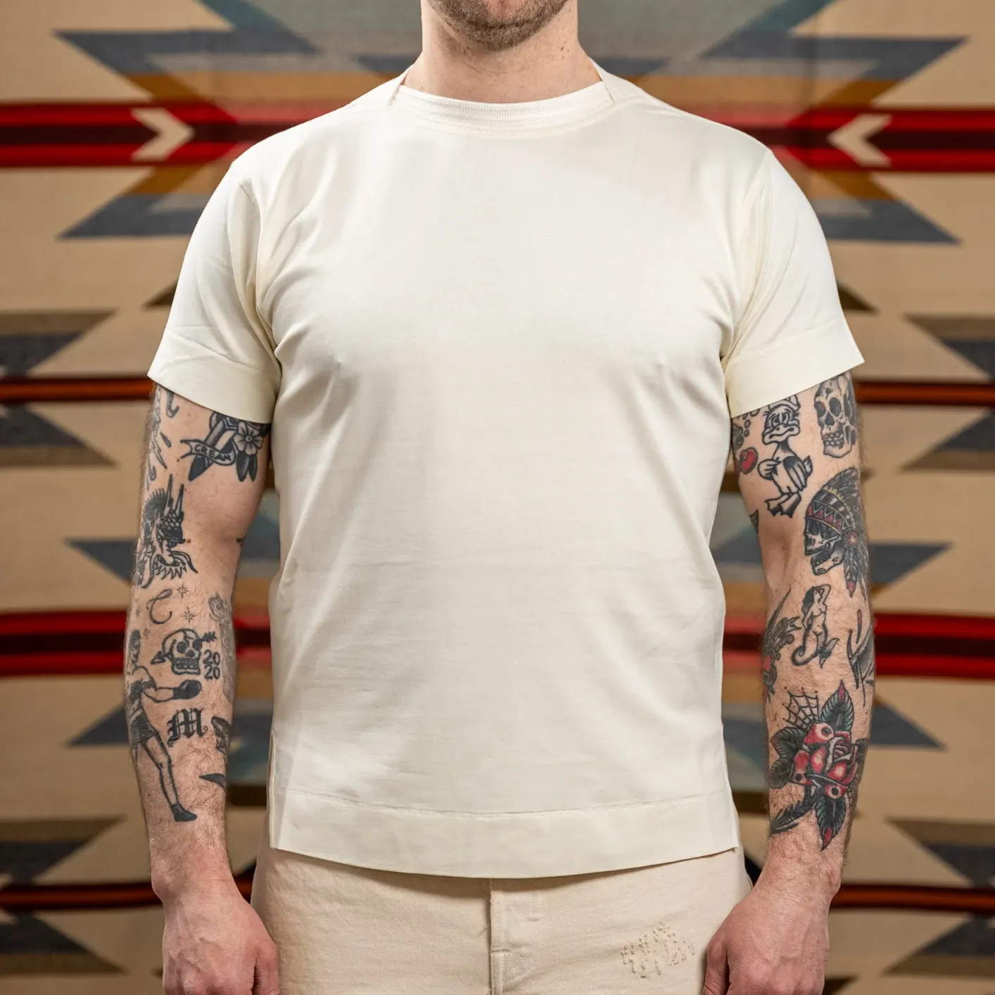 MotivMfg Supima Cotton Silk Shuttle T-Shirt – Ivory