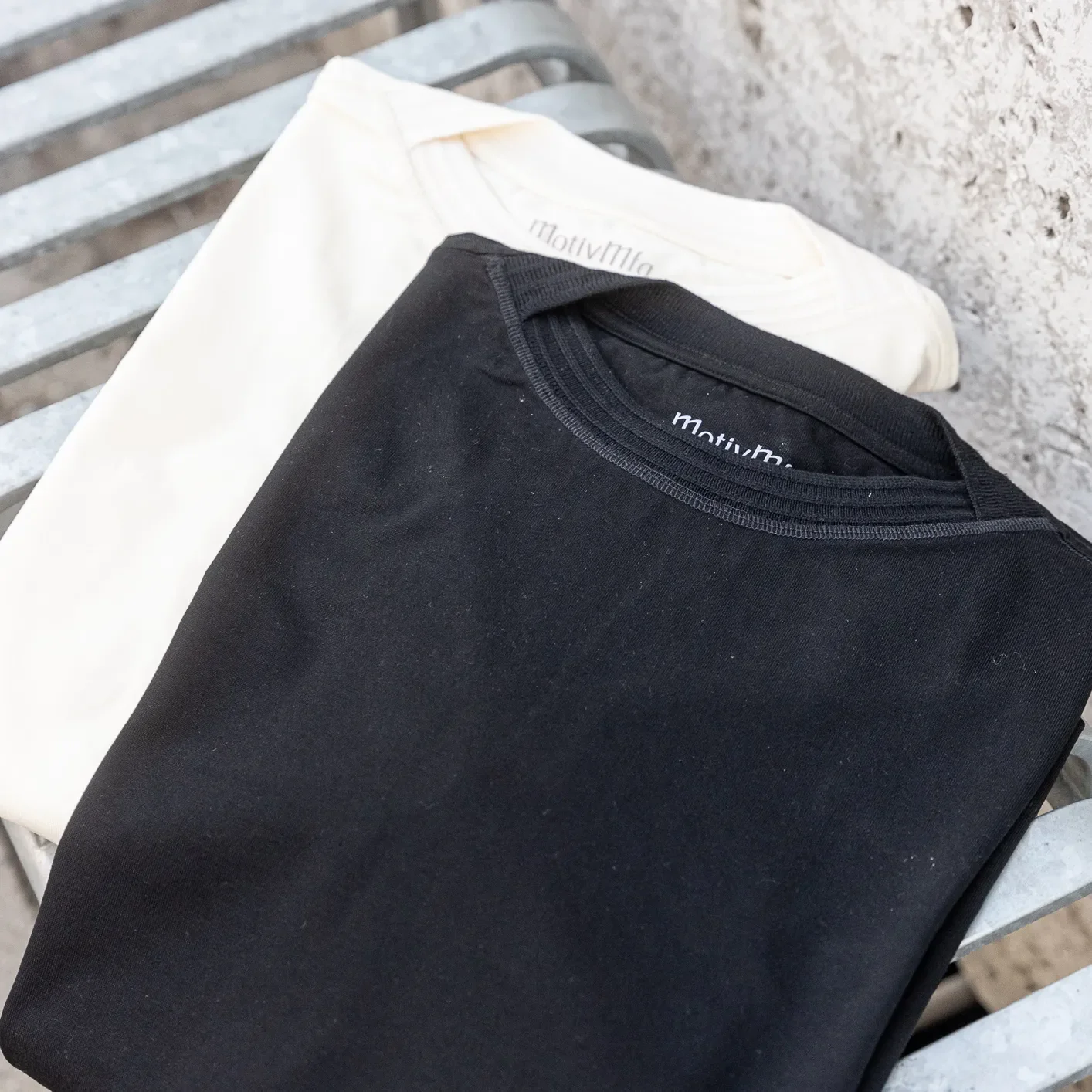 MotivMfg Supima Cotton Silk Shuttle T-Shirt – Ivory - Image 5
