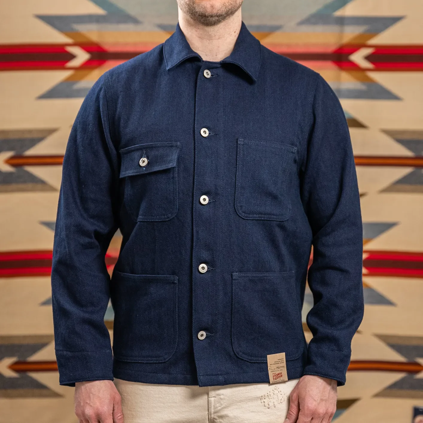 Naked & Famous 12.2oz ‘Maekake’ Dobby Chore Coat – Indigo