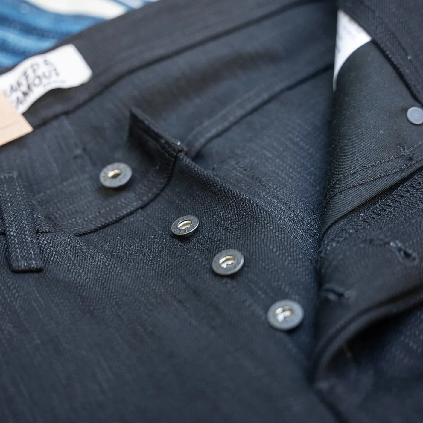 Naked & Famous 18oz Black Shinigami Selvedge Jeans - Weird Guy / Regular Tapered - Image 4