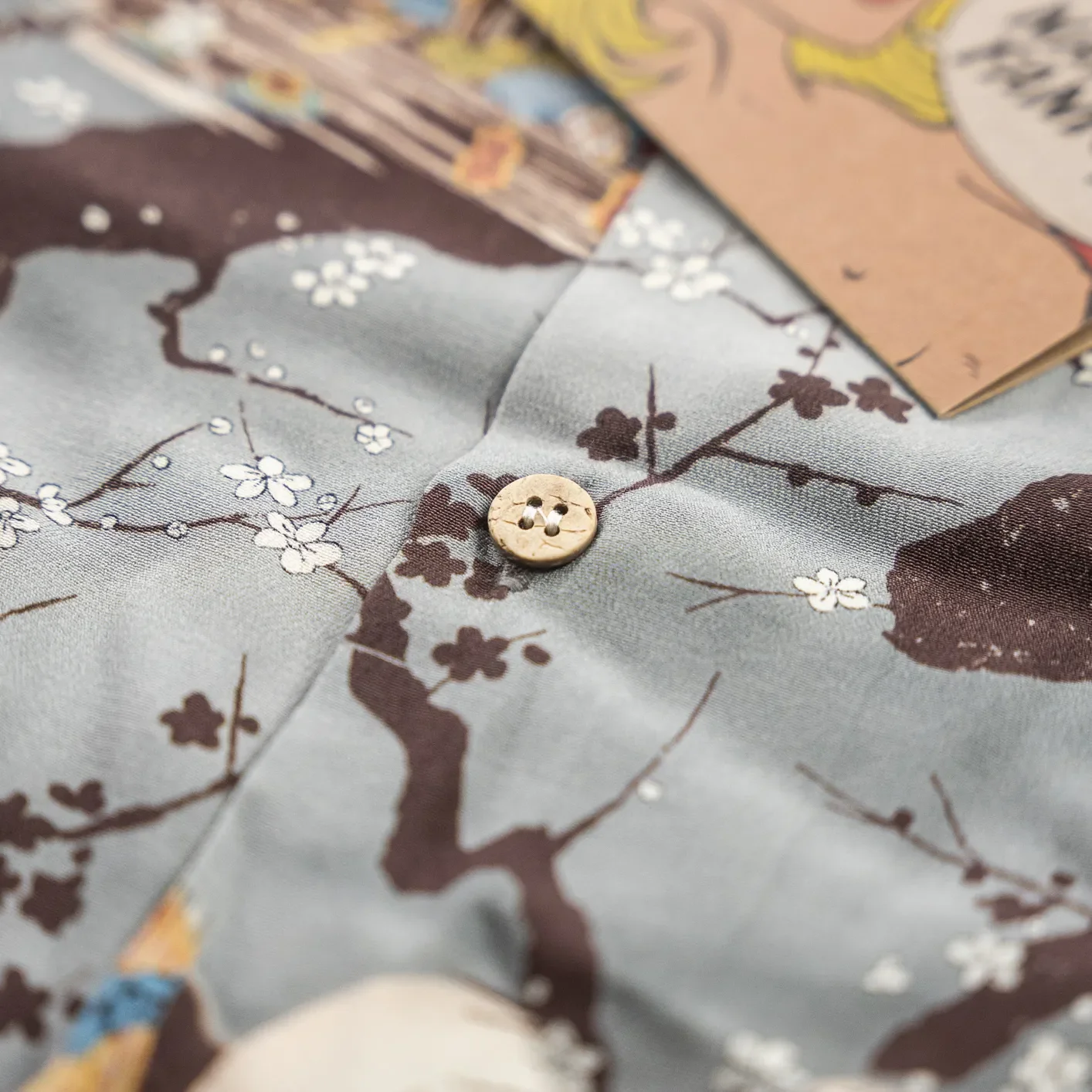 Naked & Famous Skeletons Aloha Shirt - Pale Blue - Image 4