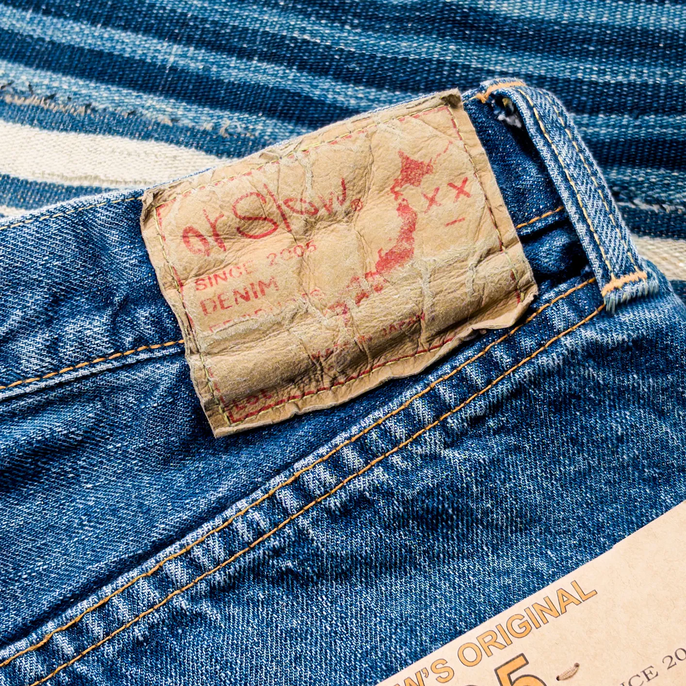 OrSlow 105 Standard Fit 13.5oz Selvedge Jeans – 2 Year Wash / Regular Straight - Image 6