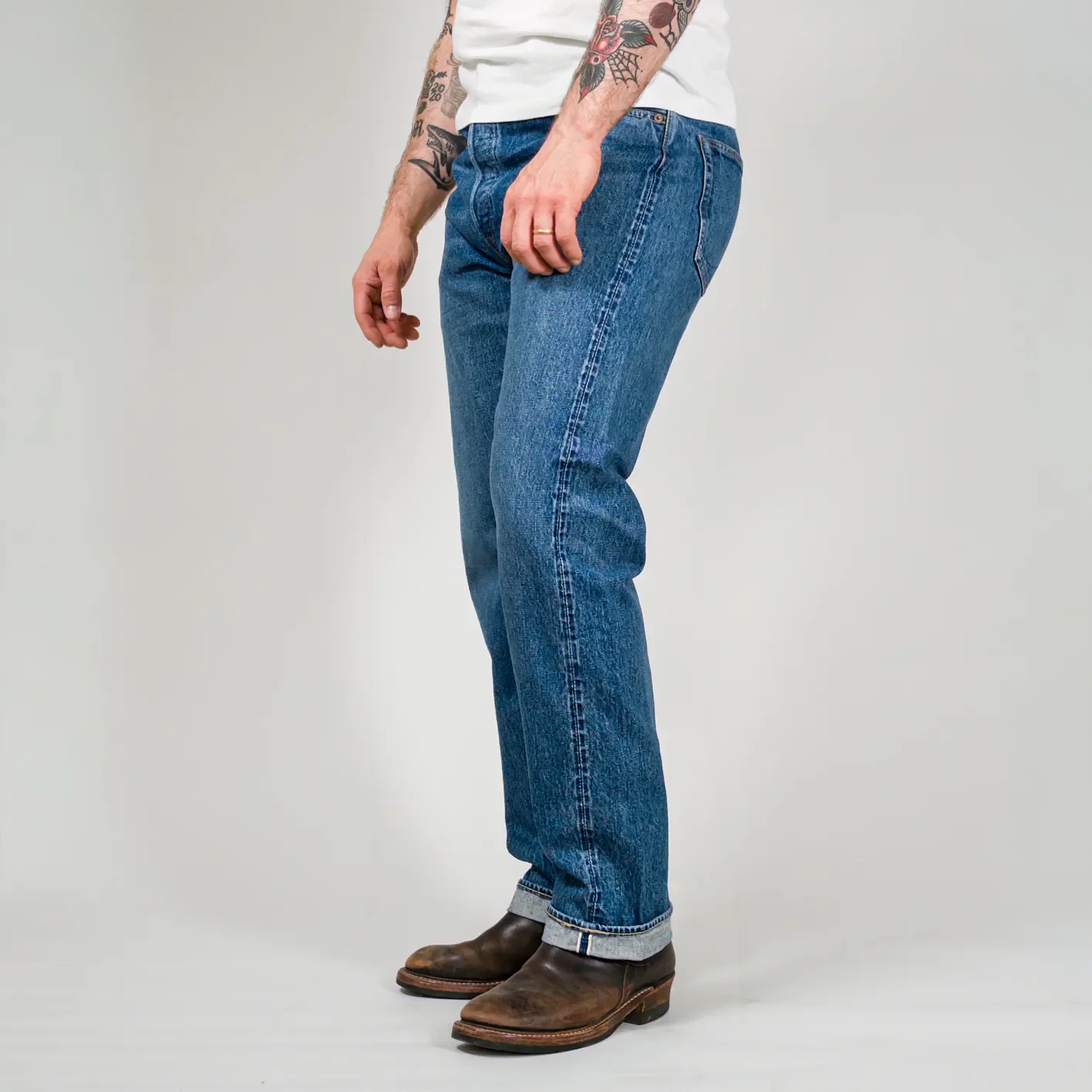 OrSlow 105 Standard Fit 13.5oz Selvedge Jeans – 2 Year Wash / Regular Straight - Image 7
