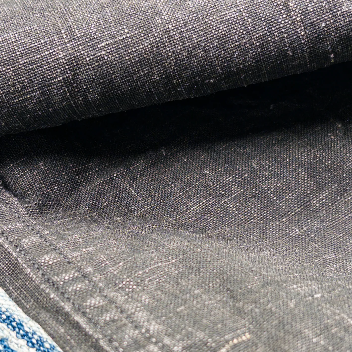 OrSlow 513 WWII 40s U.S. Navy Sumi Coated Linen Utility Trousers – Black / Wide Straight - Image 6