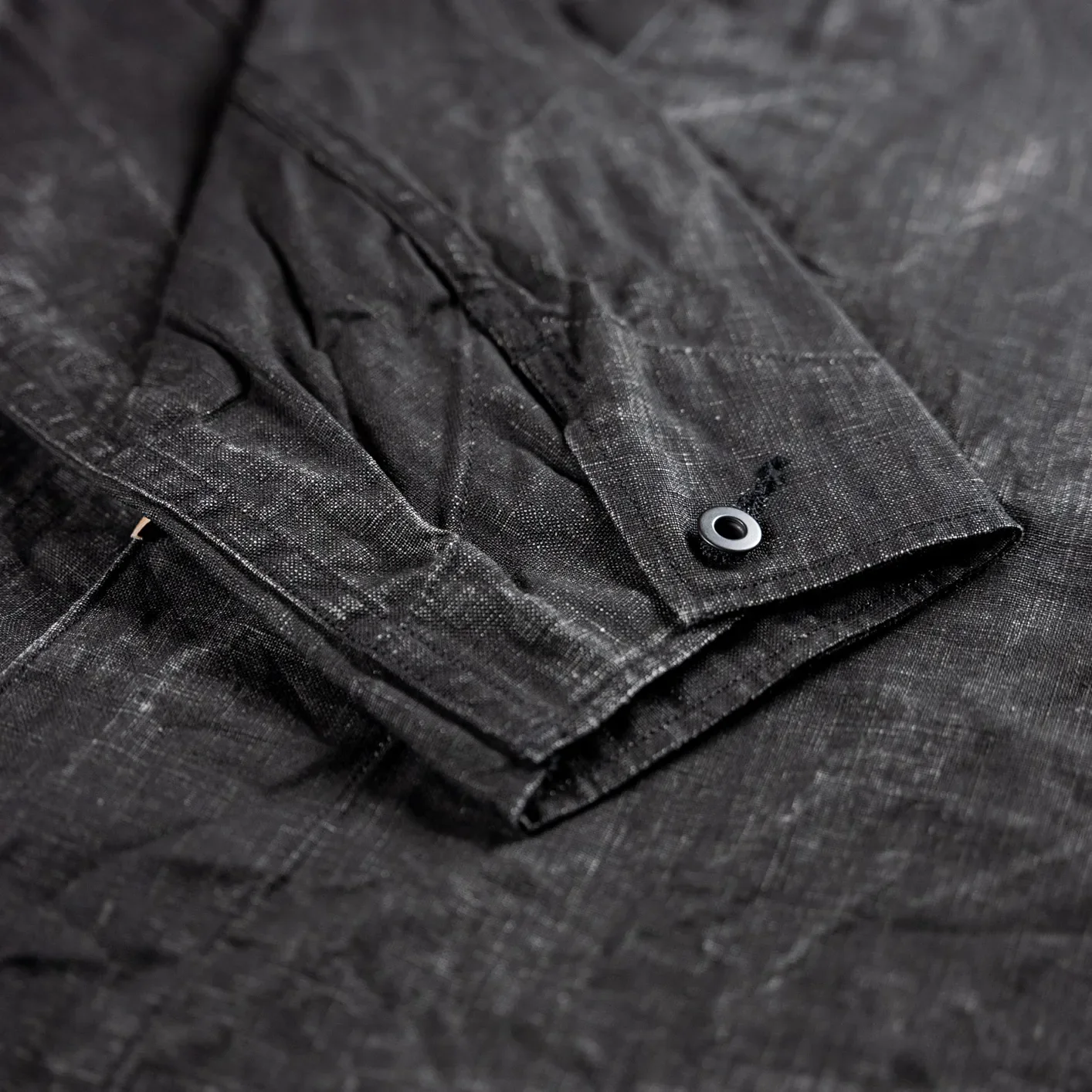 OrSlow 6250 WWII 40s Sumi Coated Linen Coverall – Black - Image 3