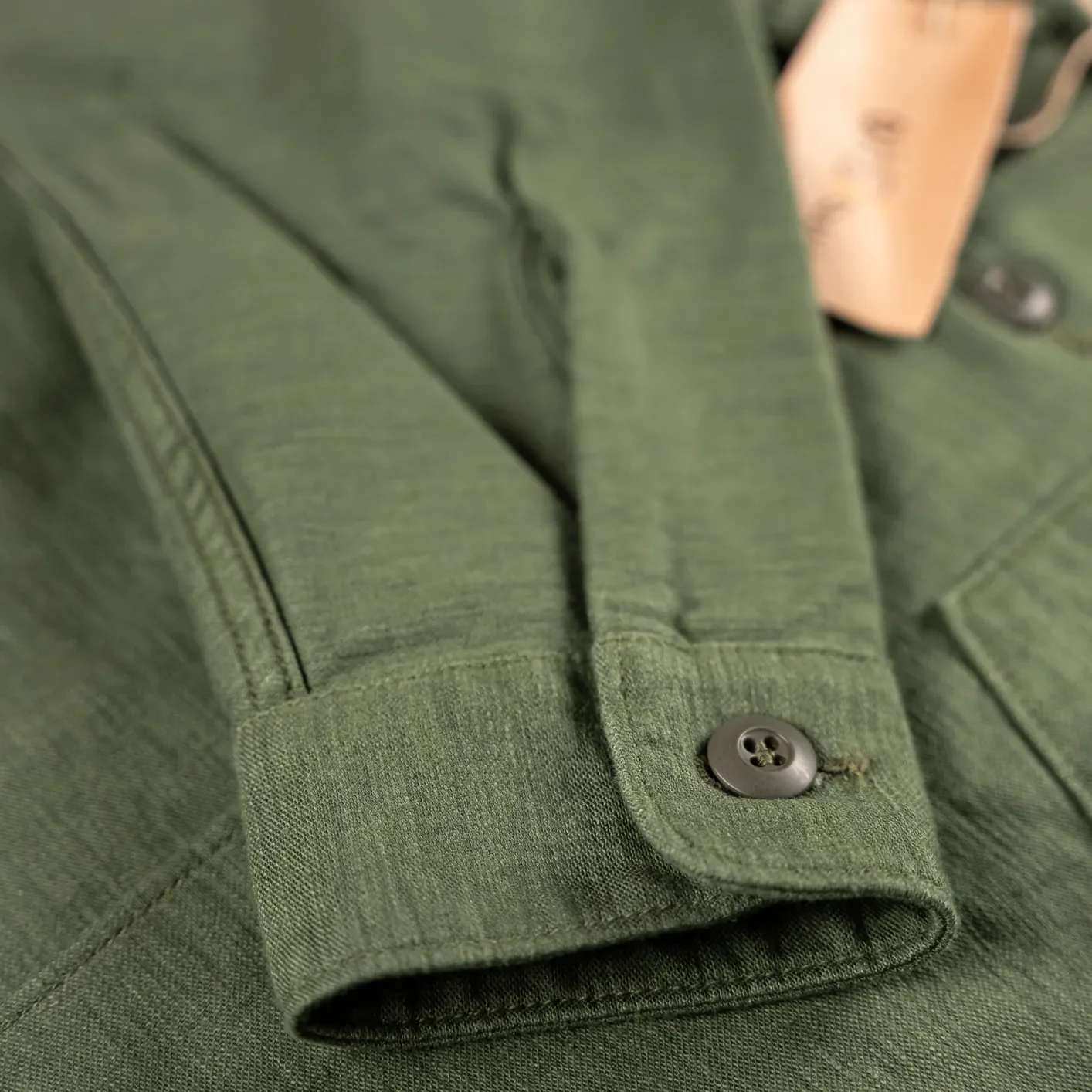 OrSlow 8045 US Army Reverse Sateen Fatigue Shirt – Olive - Image 3
