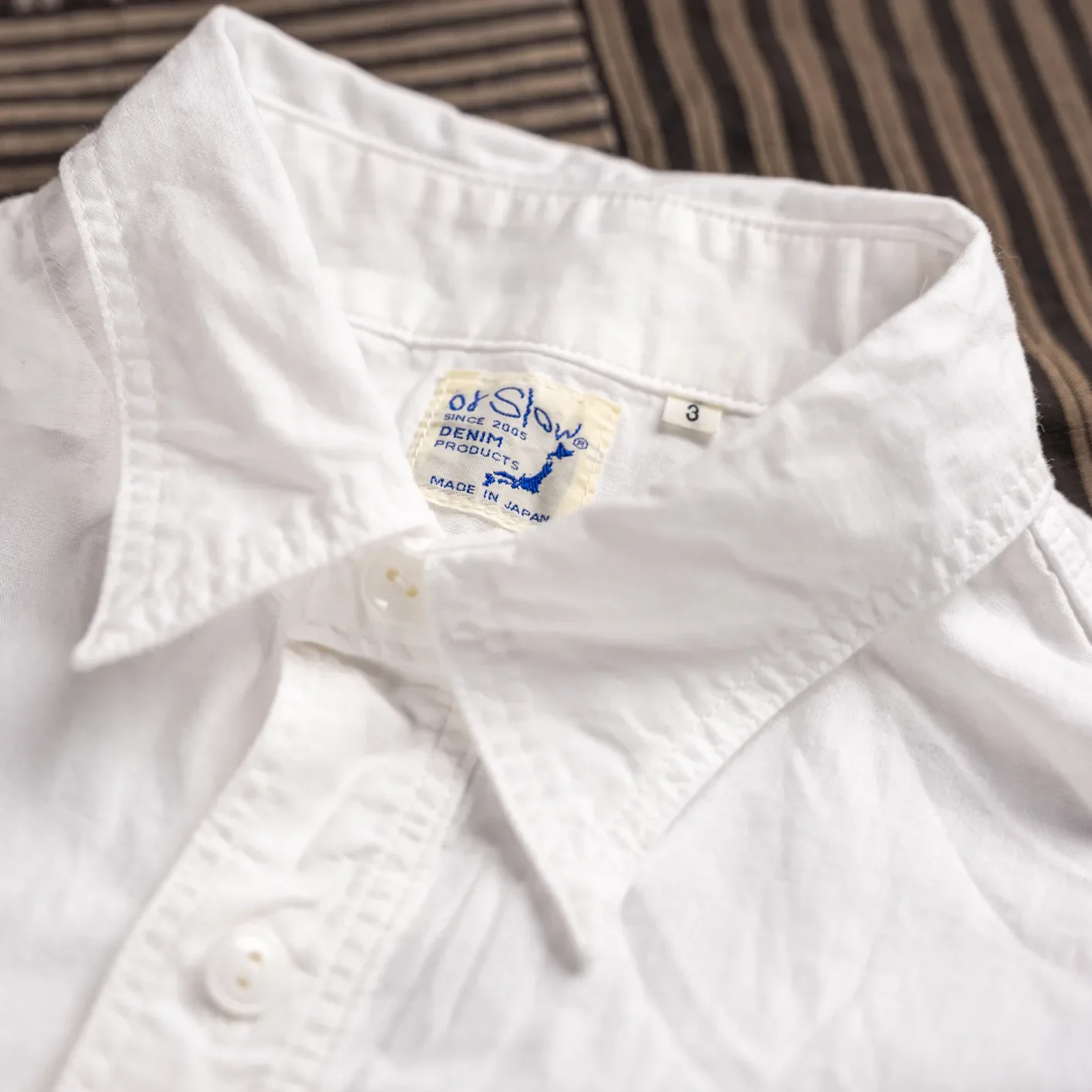 OrSlow 8070 1940s 4.5oz Chambray Work Shirt – White - Image 2