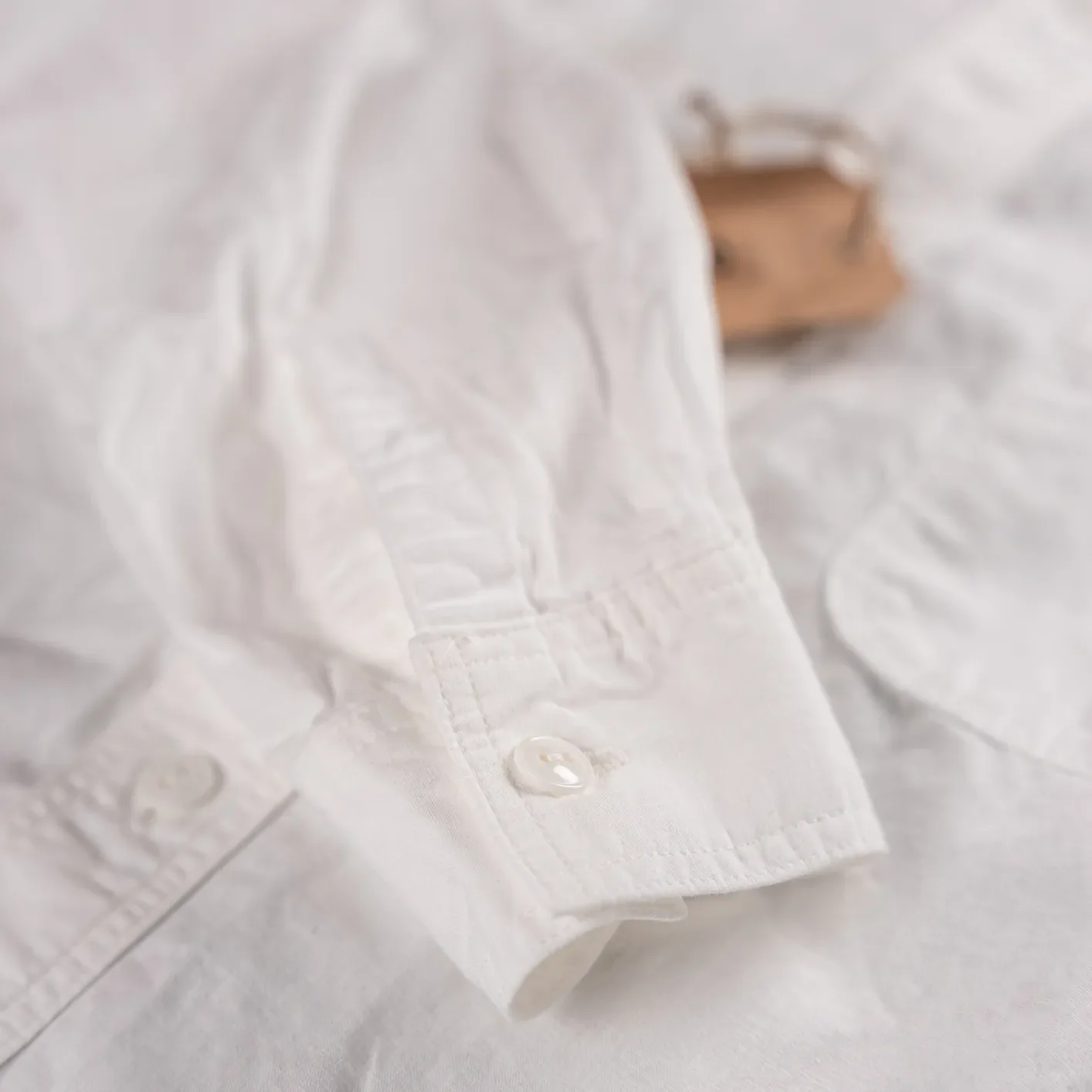 OrSlow 8070 1940s 4.5oz Chambray Work Shirt – White - Image 3