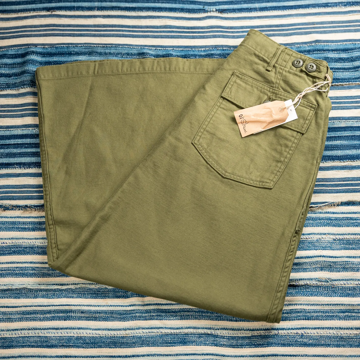 OrSlow Women Back Sateen Fatigue Skirt – Dark Olive / A-Line - Image 4