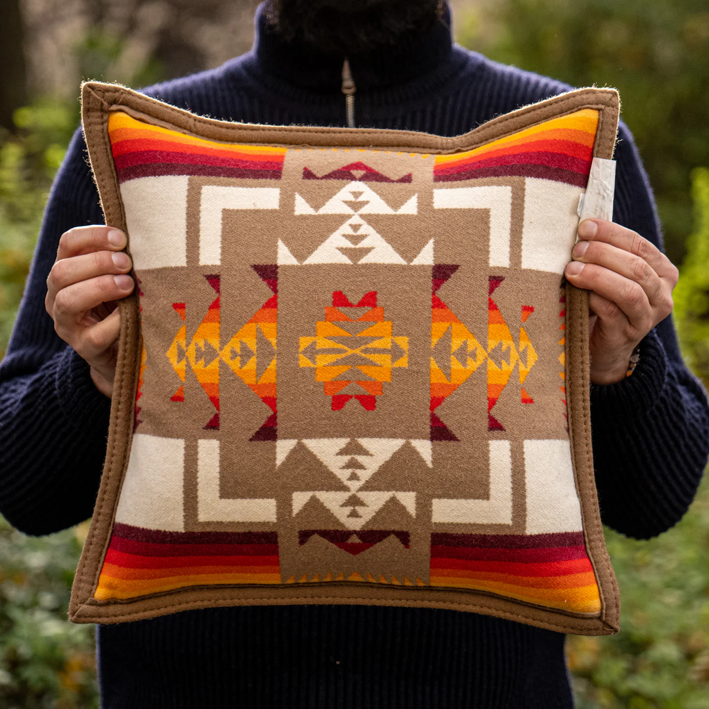 Pendleton Chief Joseph Jacquard Pillow - Khaki - Image 5