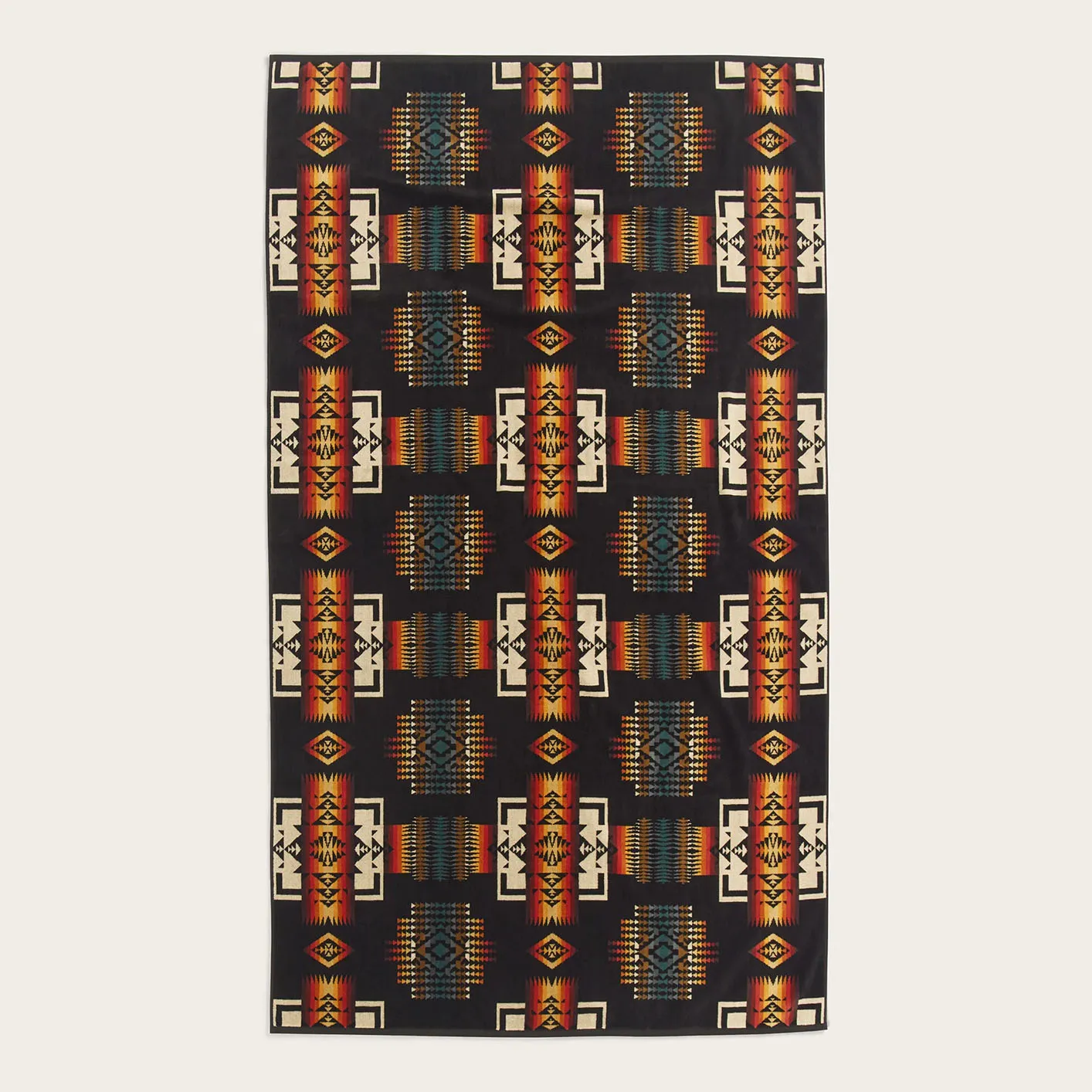 Pendleton Oversized Jacquard Beach Towel – Chief Joseph / Black