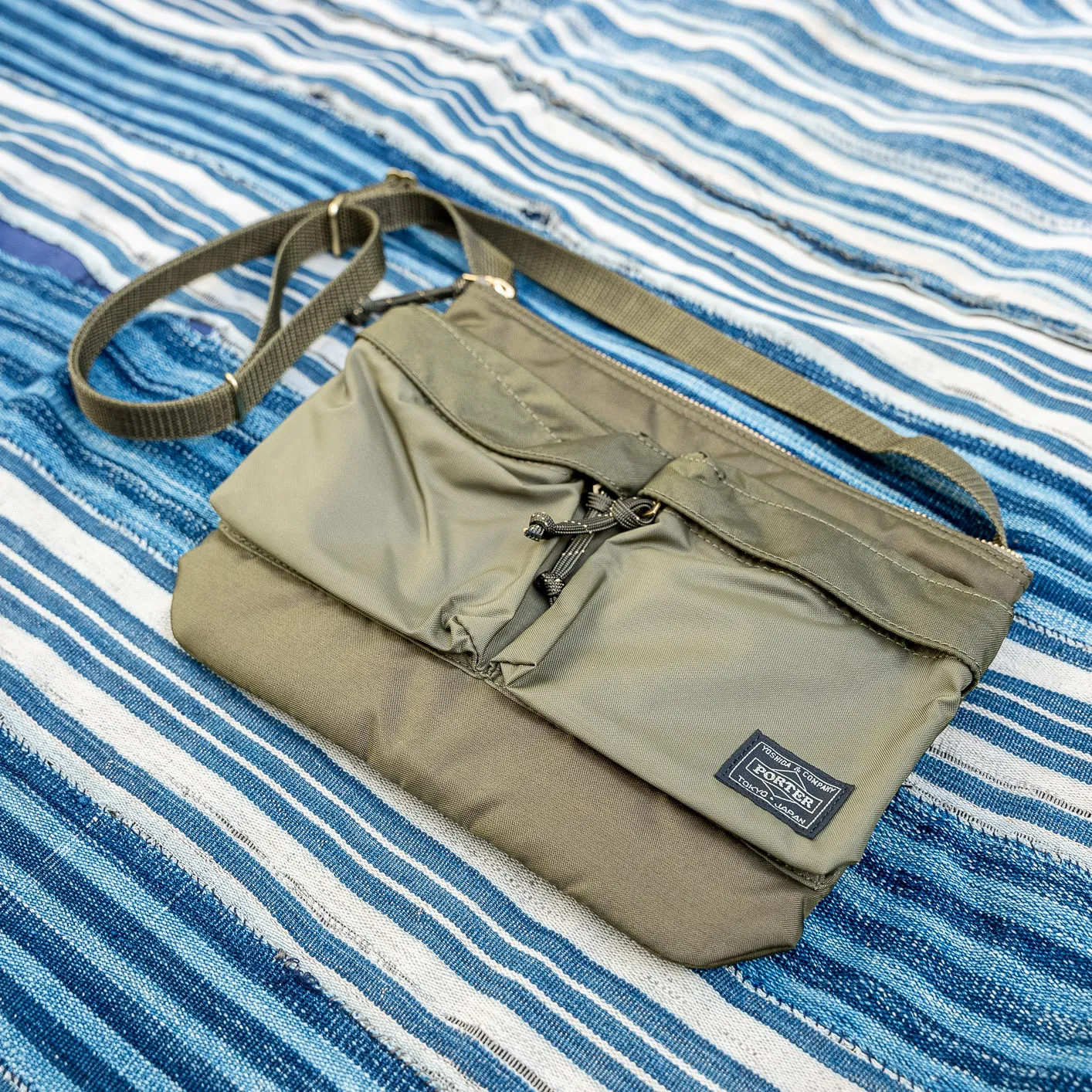 Porter Yoshida FORCE Shoulder Bag – Olive Drab - Image 2