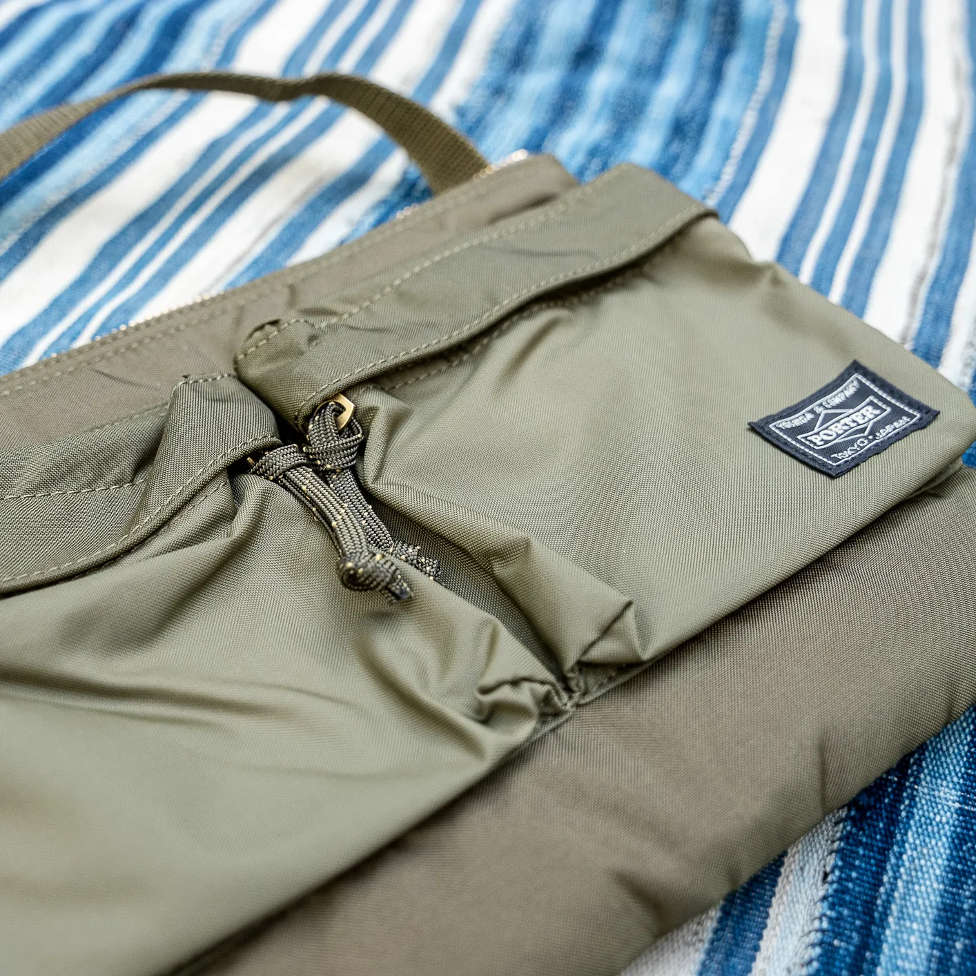 Porter Yoshida FORCE Shoulder Bag – Olive Drab - Image 4
