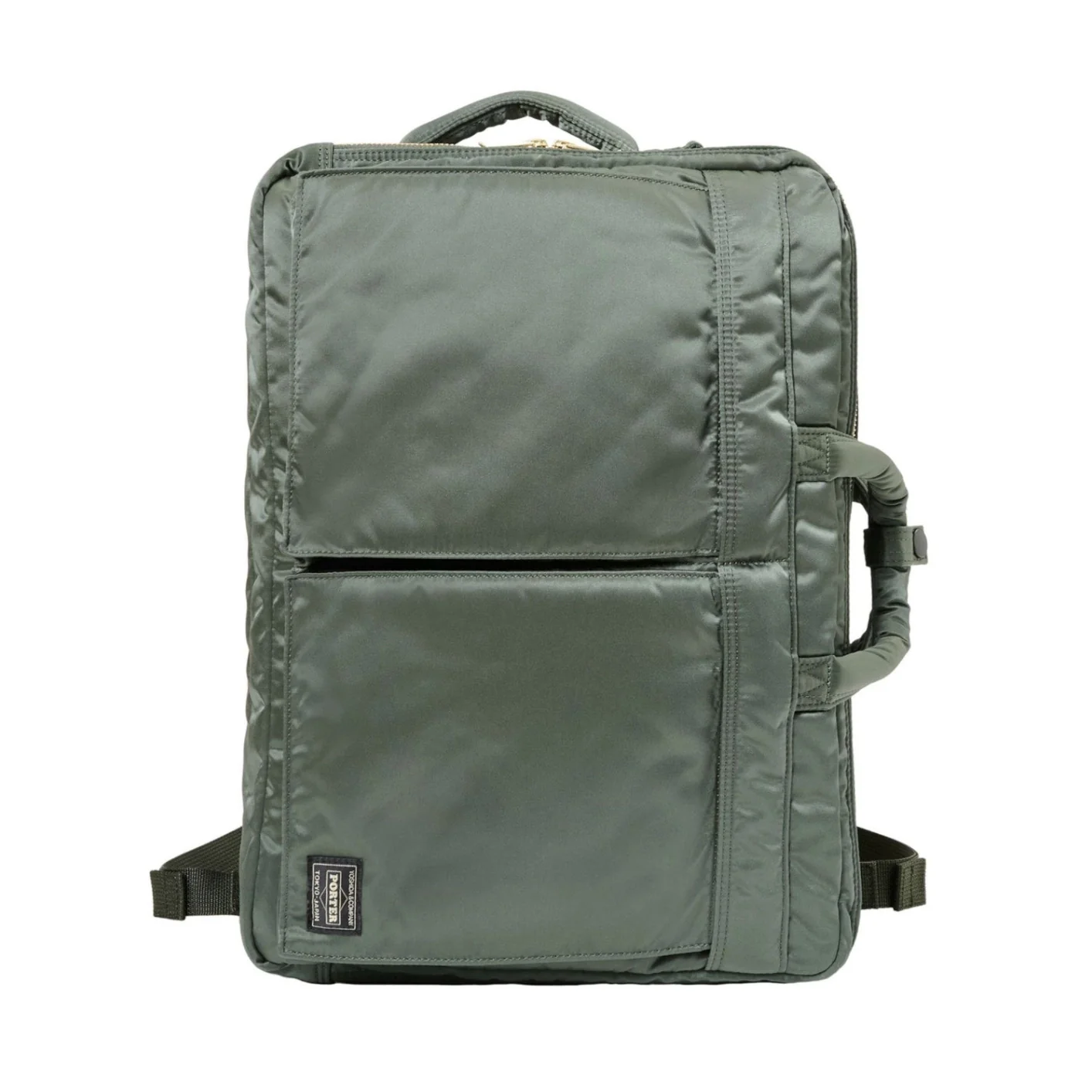 Porter Yoshida New Tanker 3Way Document Bag With Zip - Sage Green