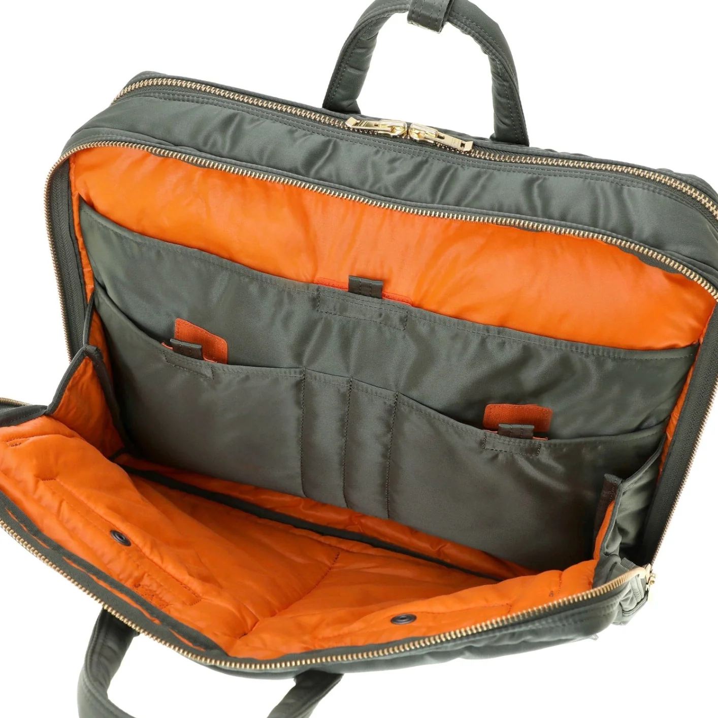 Porter Yoshida New Tanker 3Way Document Bag With Zip - Sage Green - Image 3