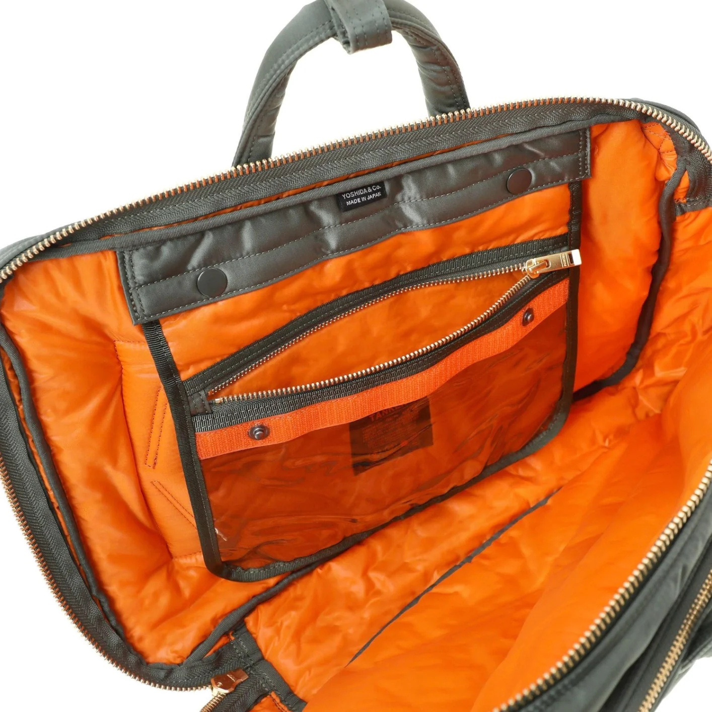 Porter Yoshida New Tanker 3Way Document Bag With Zip - Sage Green - Image 4
